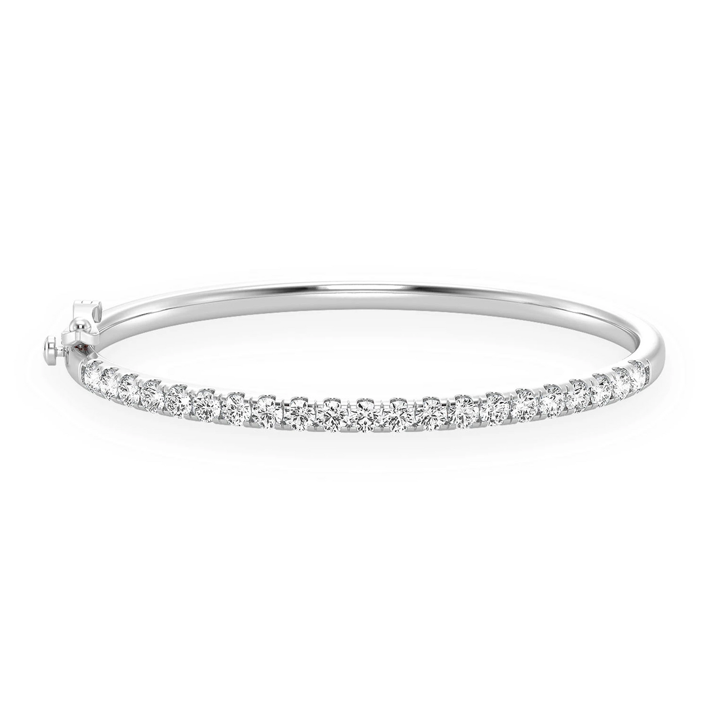 Scallop Diamond Bangle in 14K white gold, 10pt / 2.15ctw, front view