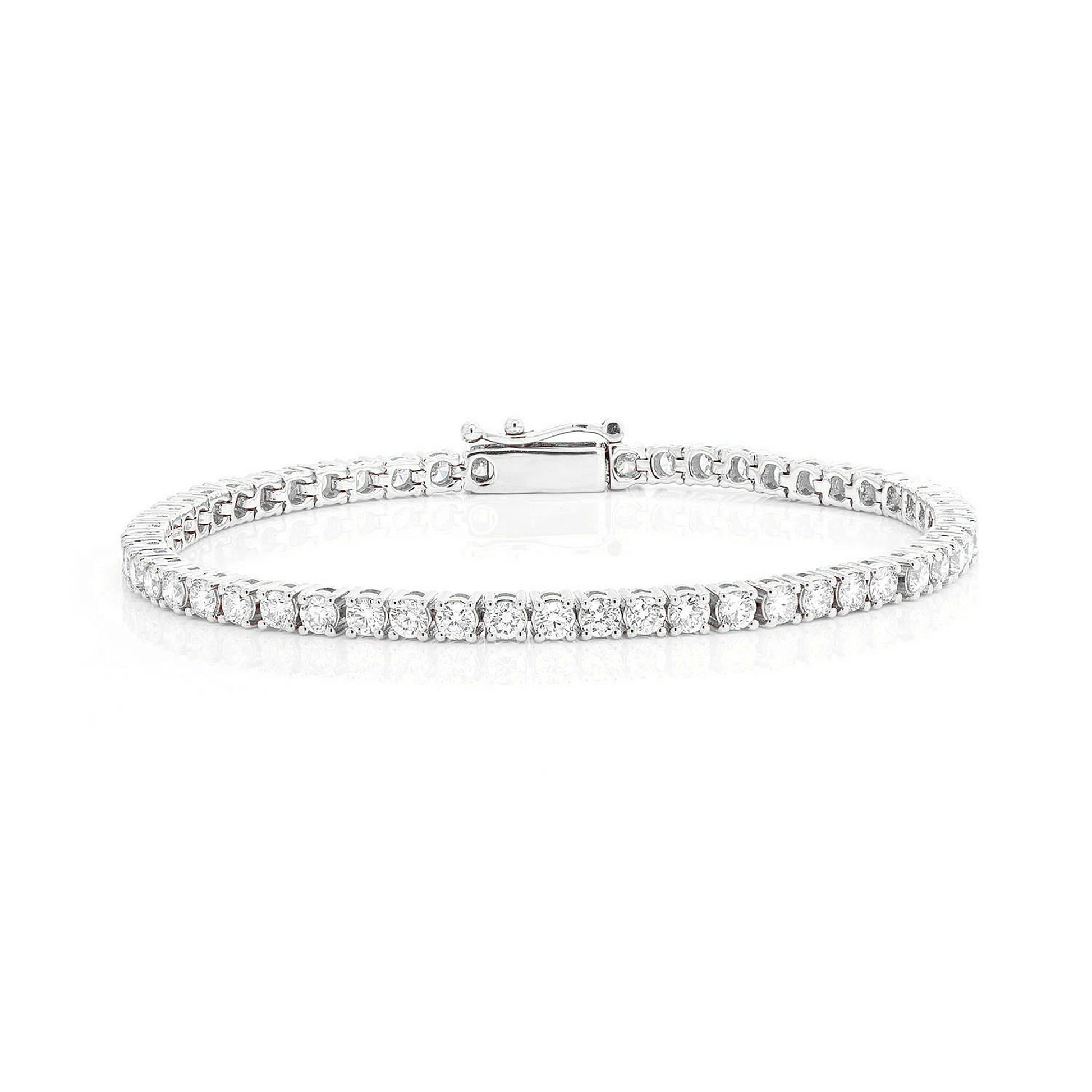 Prong Diamond Tennis Bracelet in 14K white gold, 12pt / 8.25ctw, front view