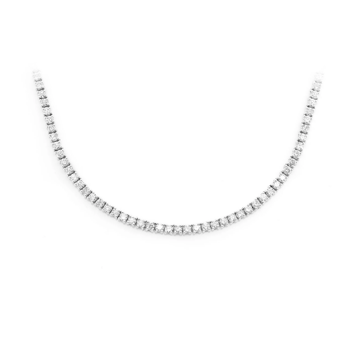 Prong Diamond Tennis Necklace in 14K white gold, 2pt / 5.50ctw, front view