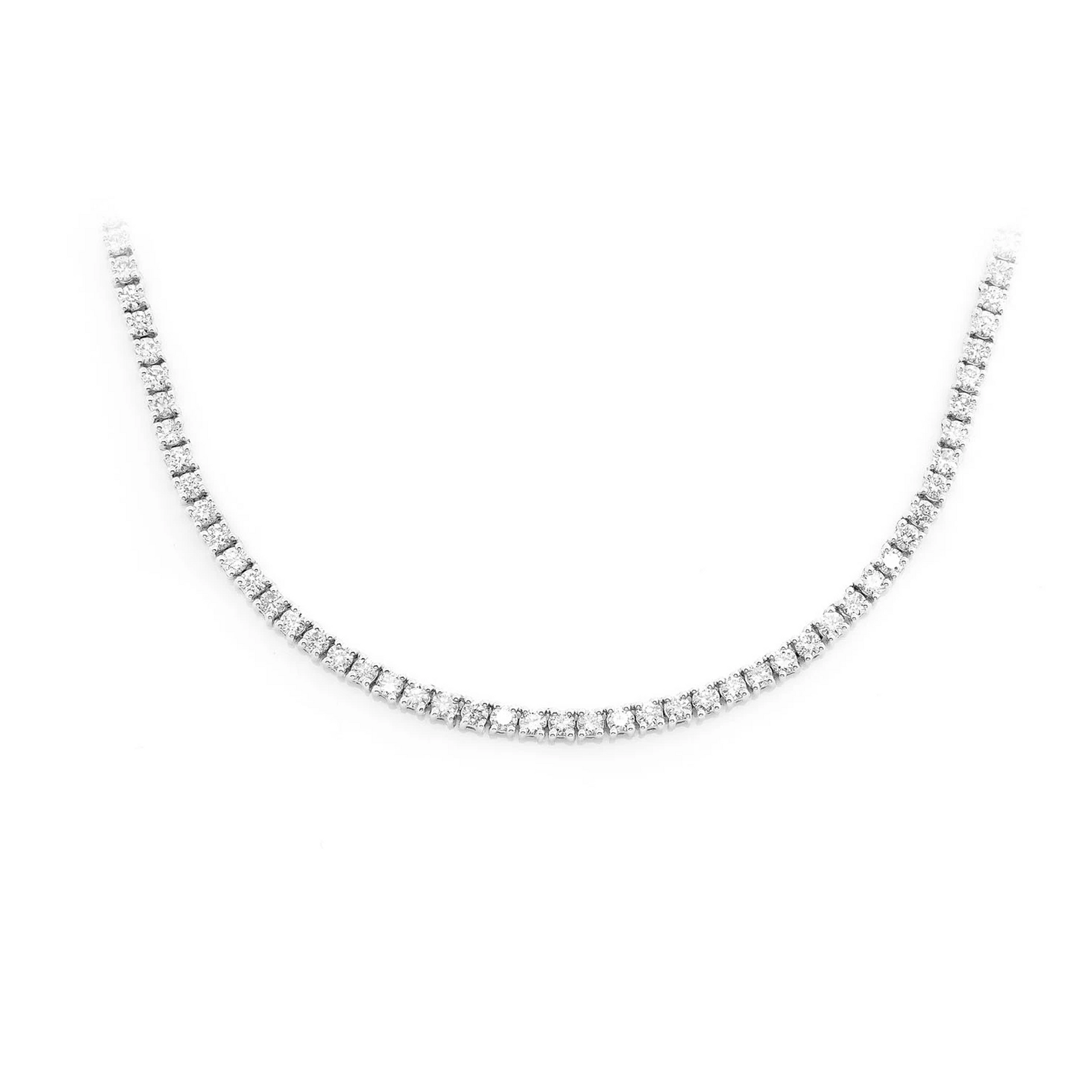 Prong Diamond Tennis Necklace in 14K white gold, 2pt / 5.50ctw, front view