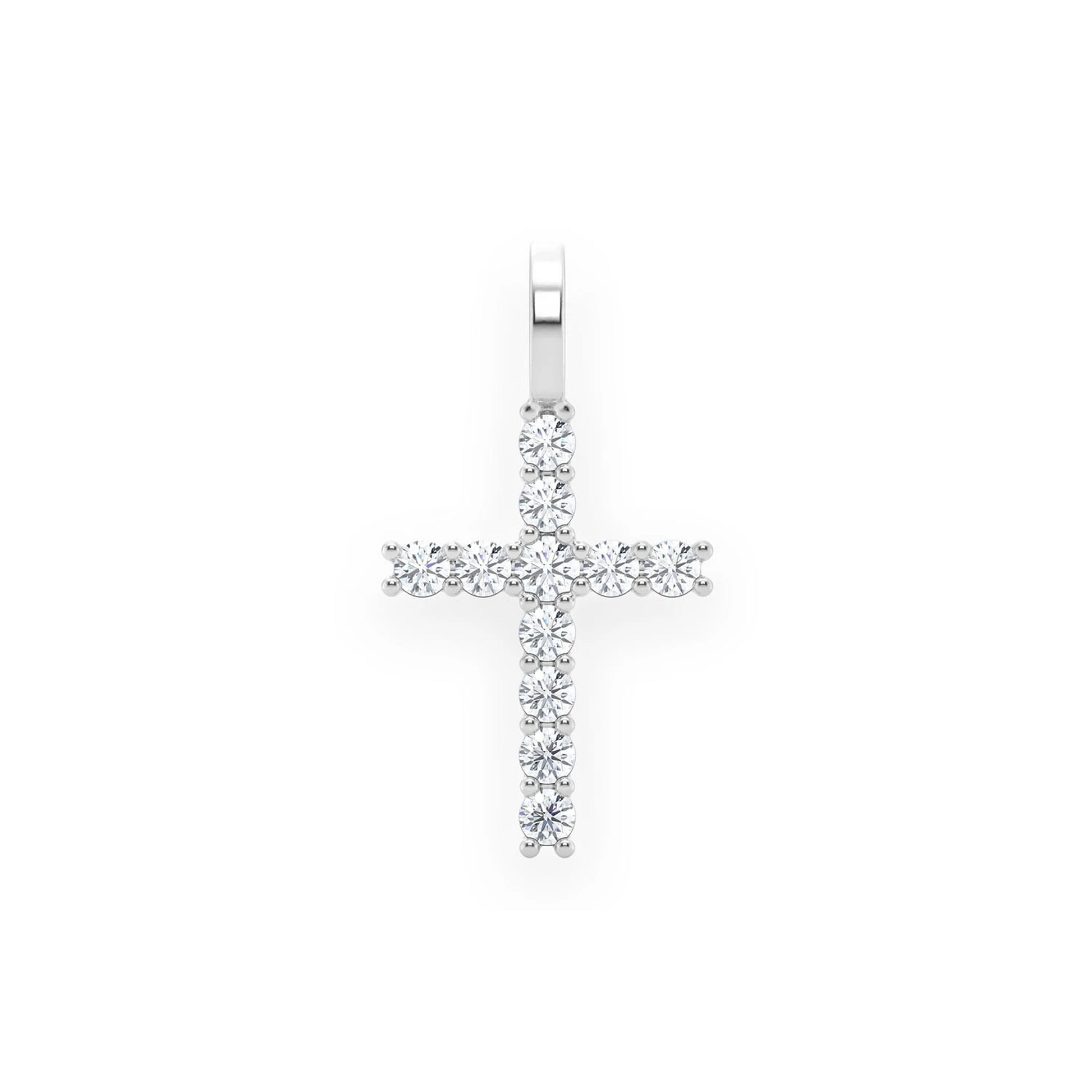 Signature Diamond Cross in 14K white gold, Medium / 0.50ctw, front view
