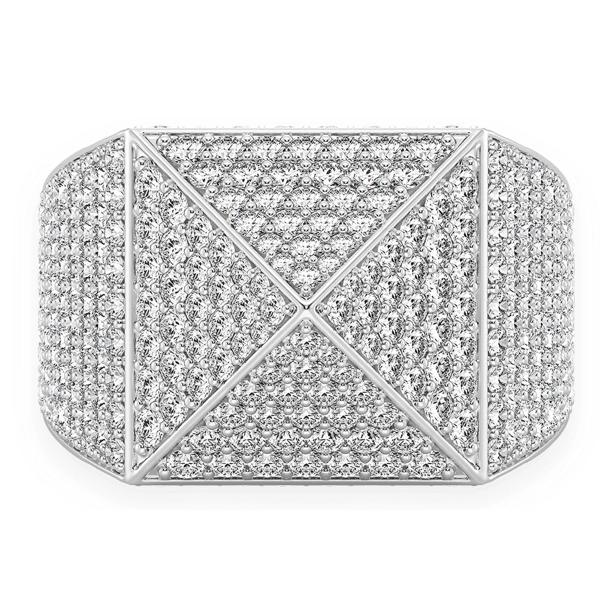 Pyramid Ring 14k in white gold, worn on hand