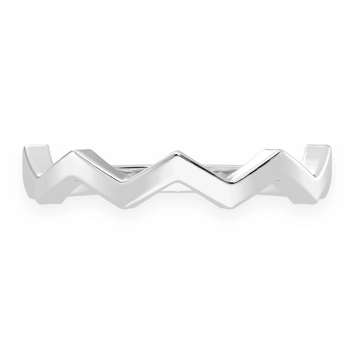 Zig Zag Ring 14k in white gold, worn on hand