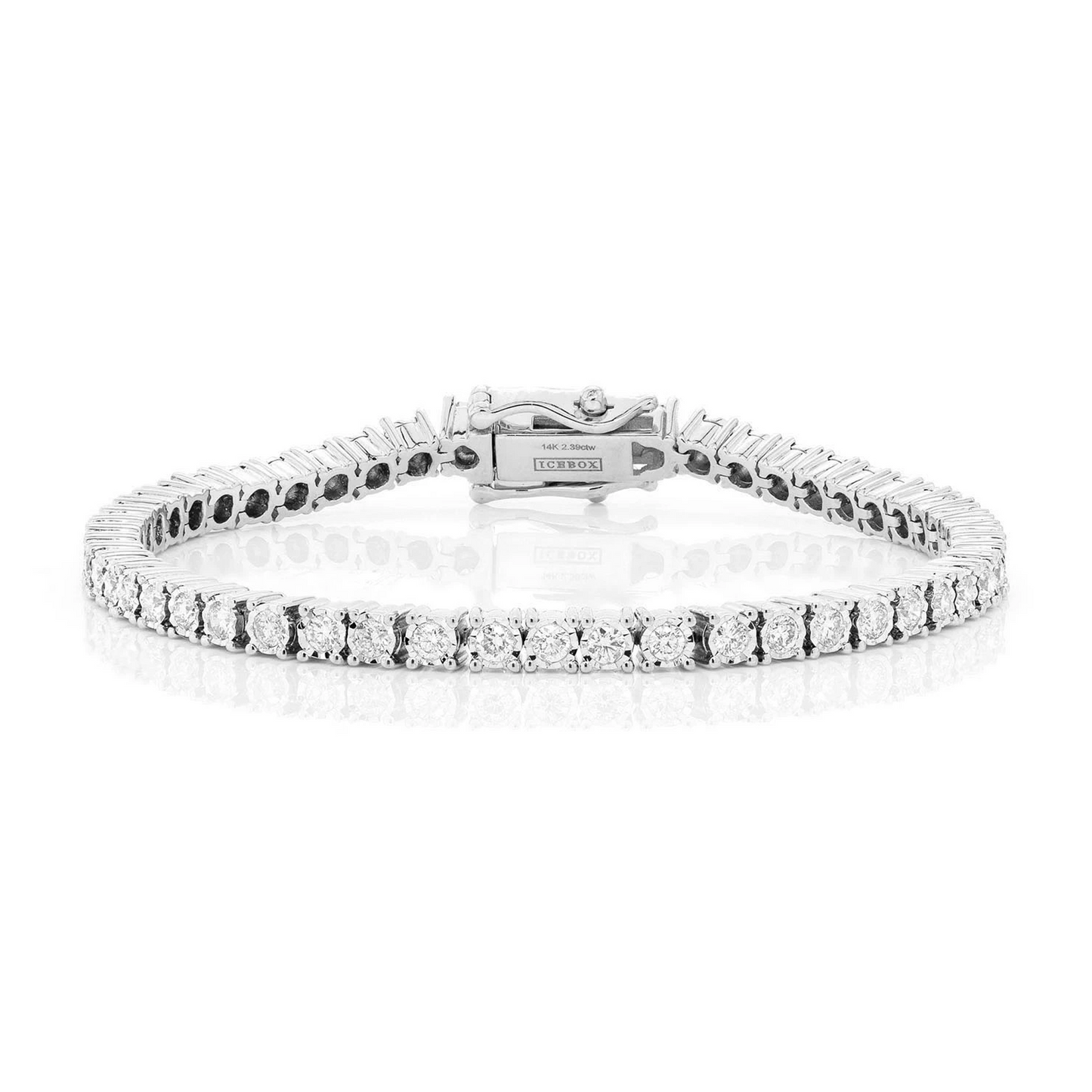 Miracle Diamond Tennis Bracelet in 14K white gold, 6pt / 2.75ctw, front view