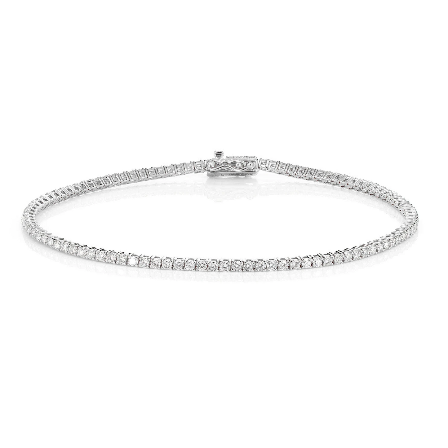 Prong Diamond Tennis Bracelet in 14K white gold, 2pt / 1.50ctw, front view