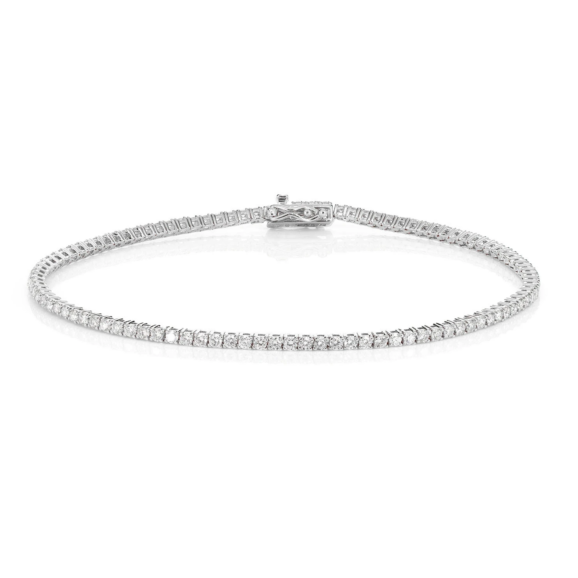 Prong Diamond Tennis Bracelet in 14K white gold, 2pt / 1.50ctw, front view