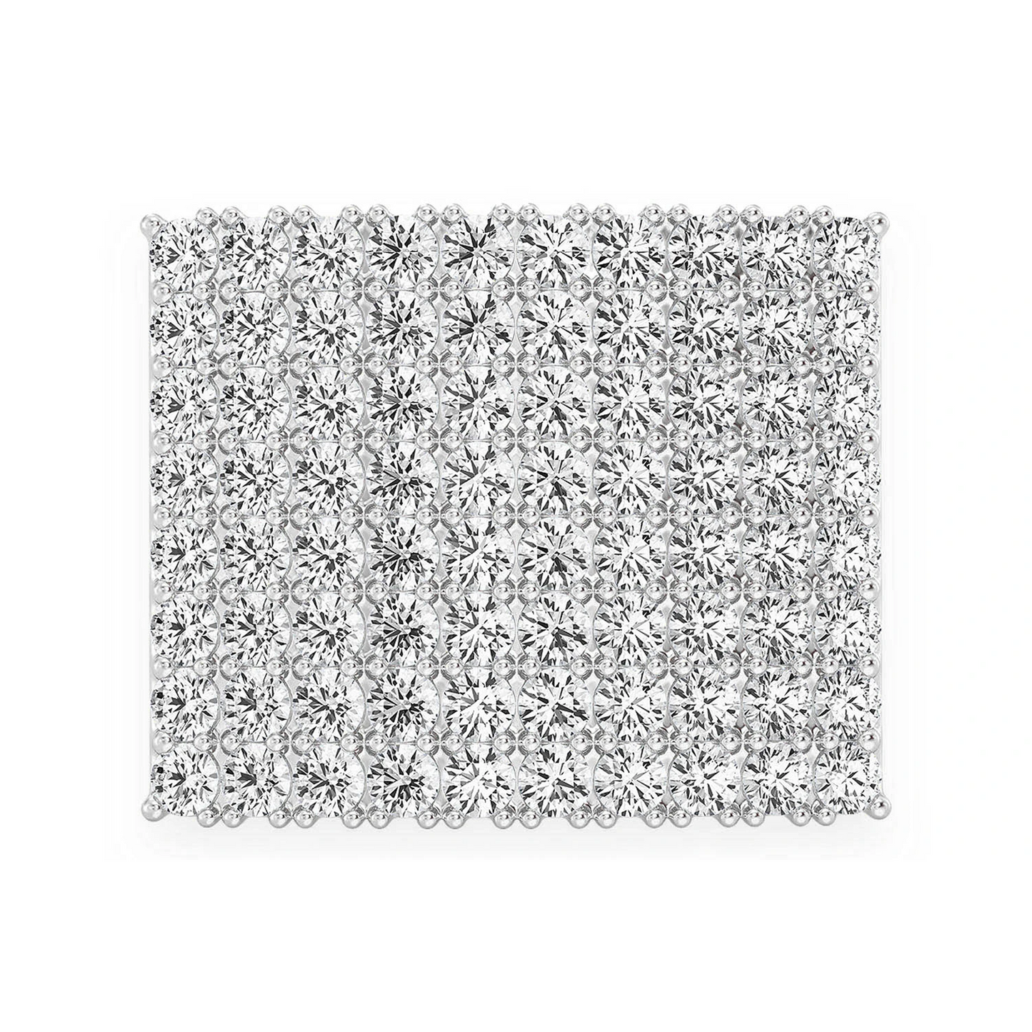 Square Dome Diamond Ring in 14K white gold, angled view