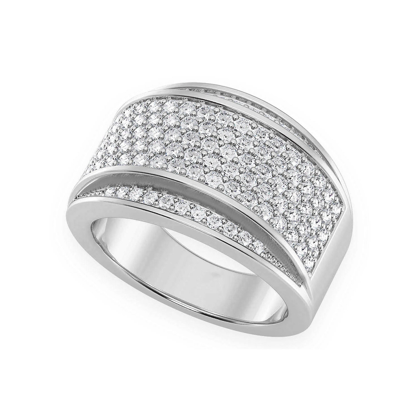 Bandana Diamond Ring in 14K white gold, angled view