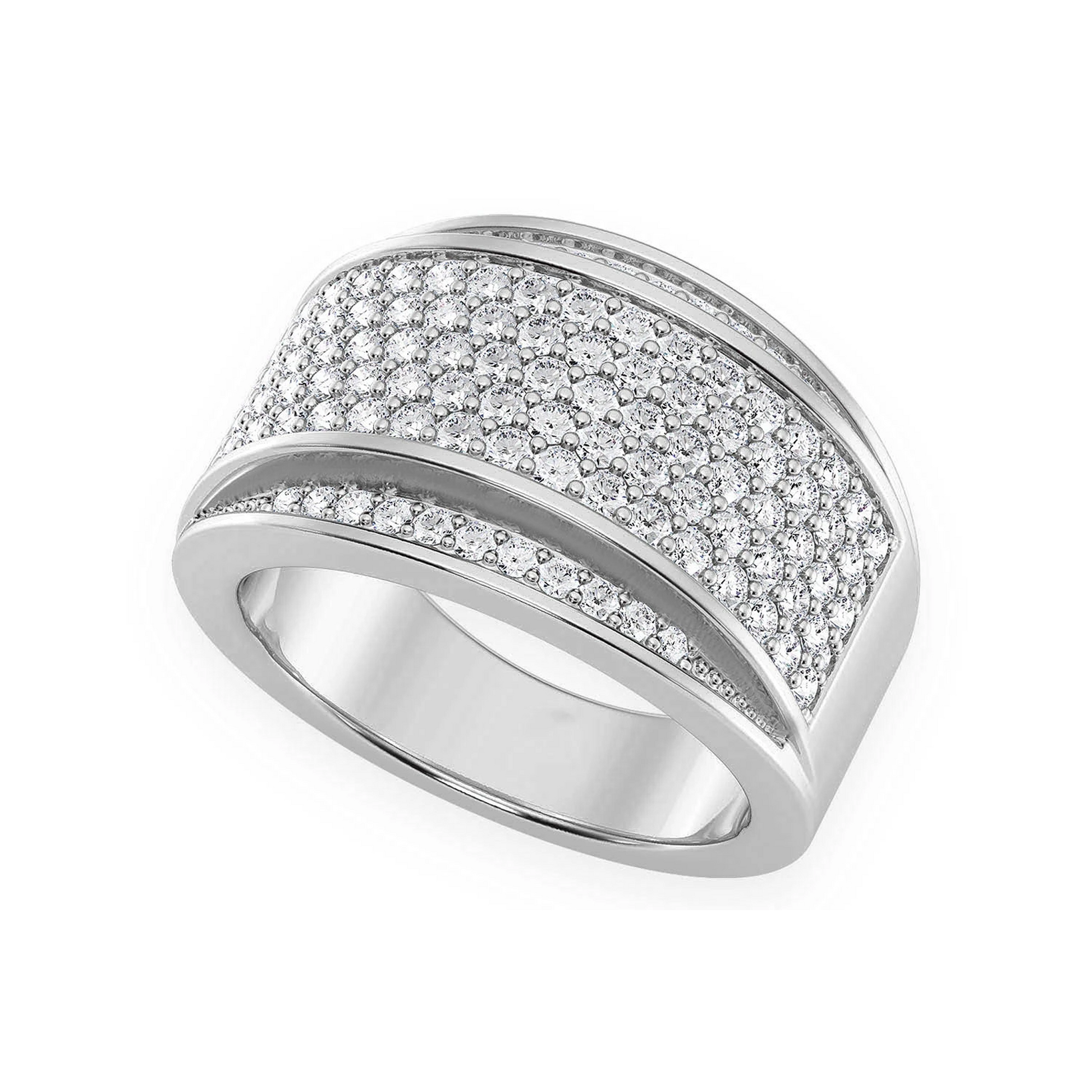 Bandana Diamond Ring in 14K white gold, angled view
