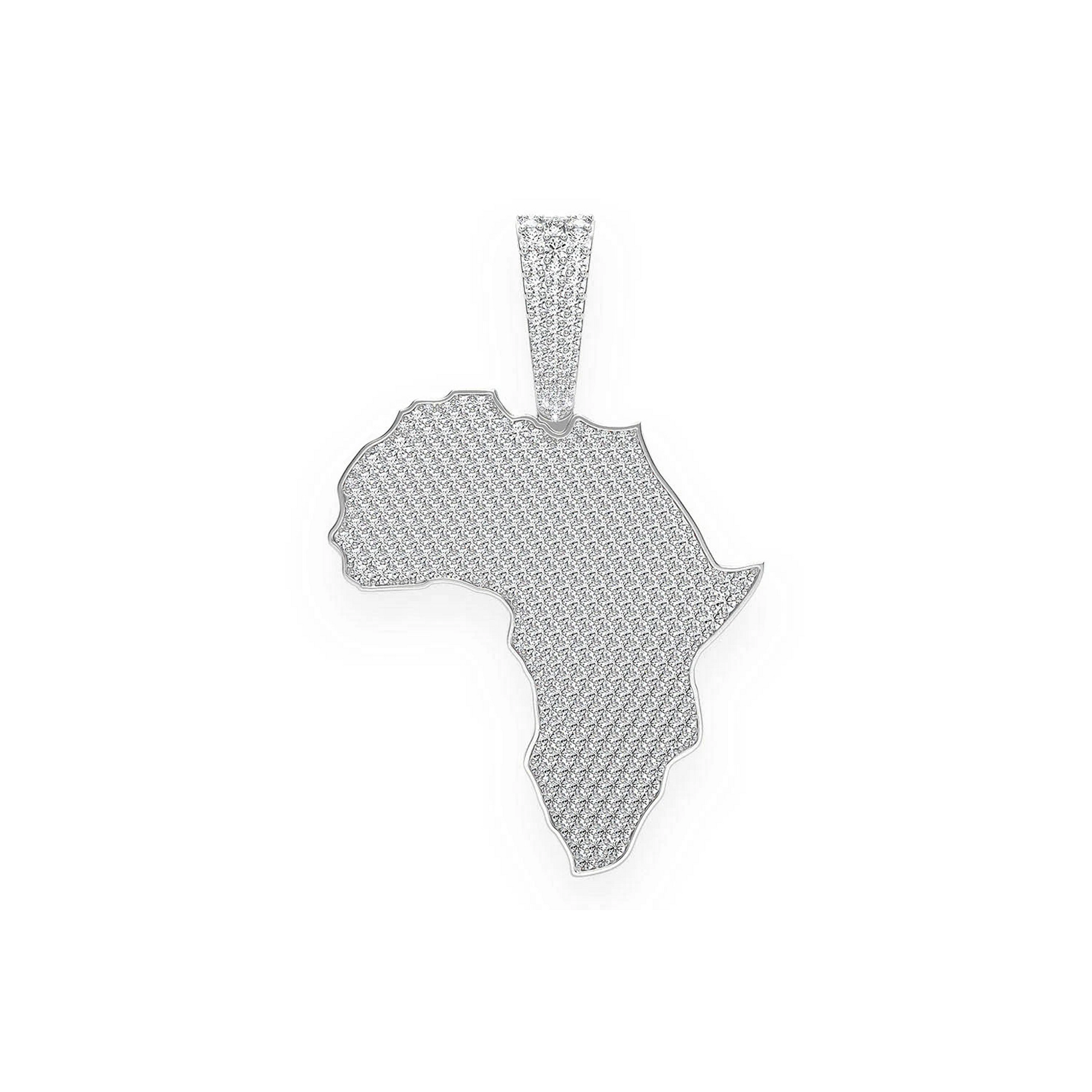 Africa Diamond Pendant in 14K white gold, Statement | 6.75ctw, front view