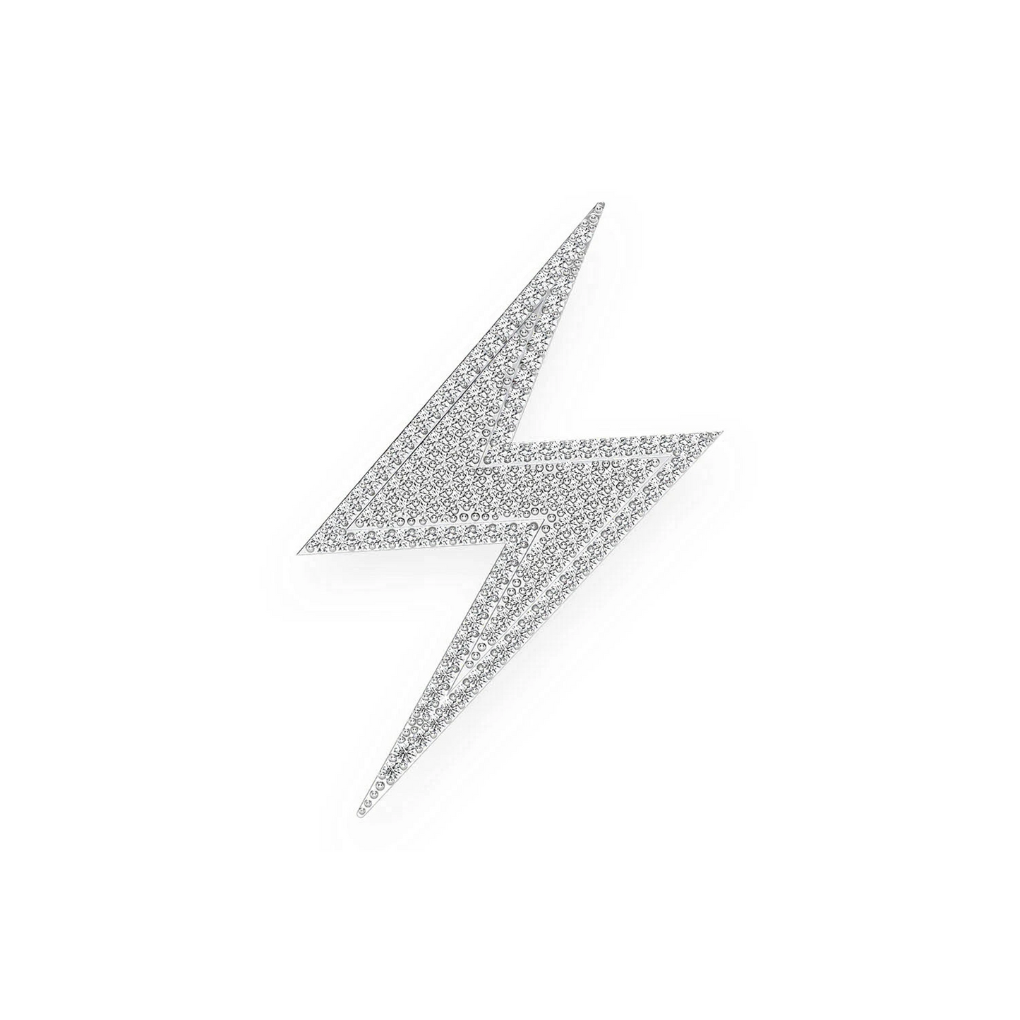 Hidden Bail Lightning Pendant in 14K white gold, Large | 0.65ctw, front view
