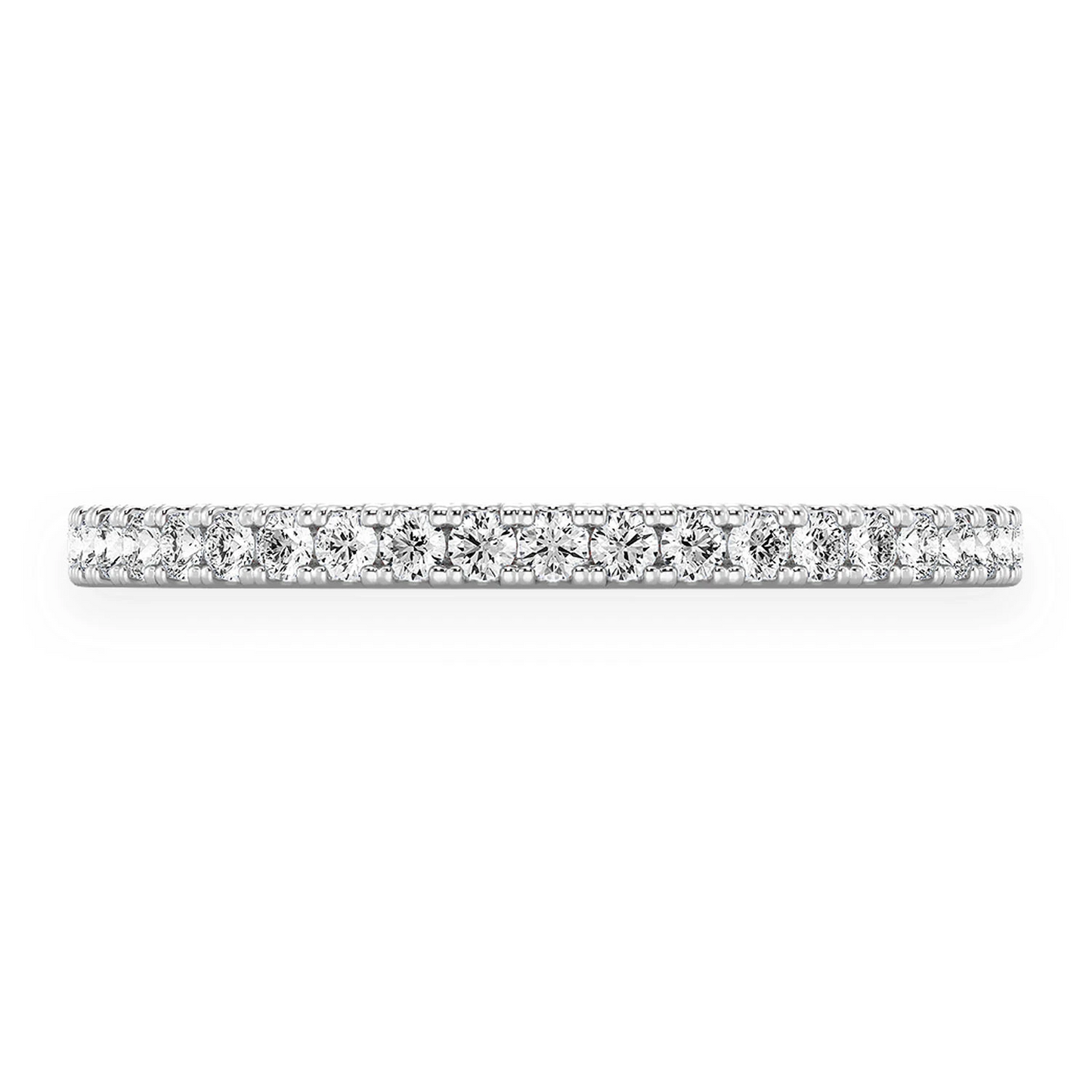 Bold Single Row Band Ring in 14K white gold, front view