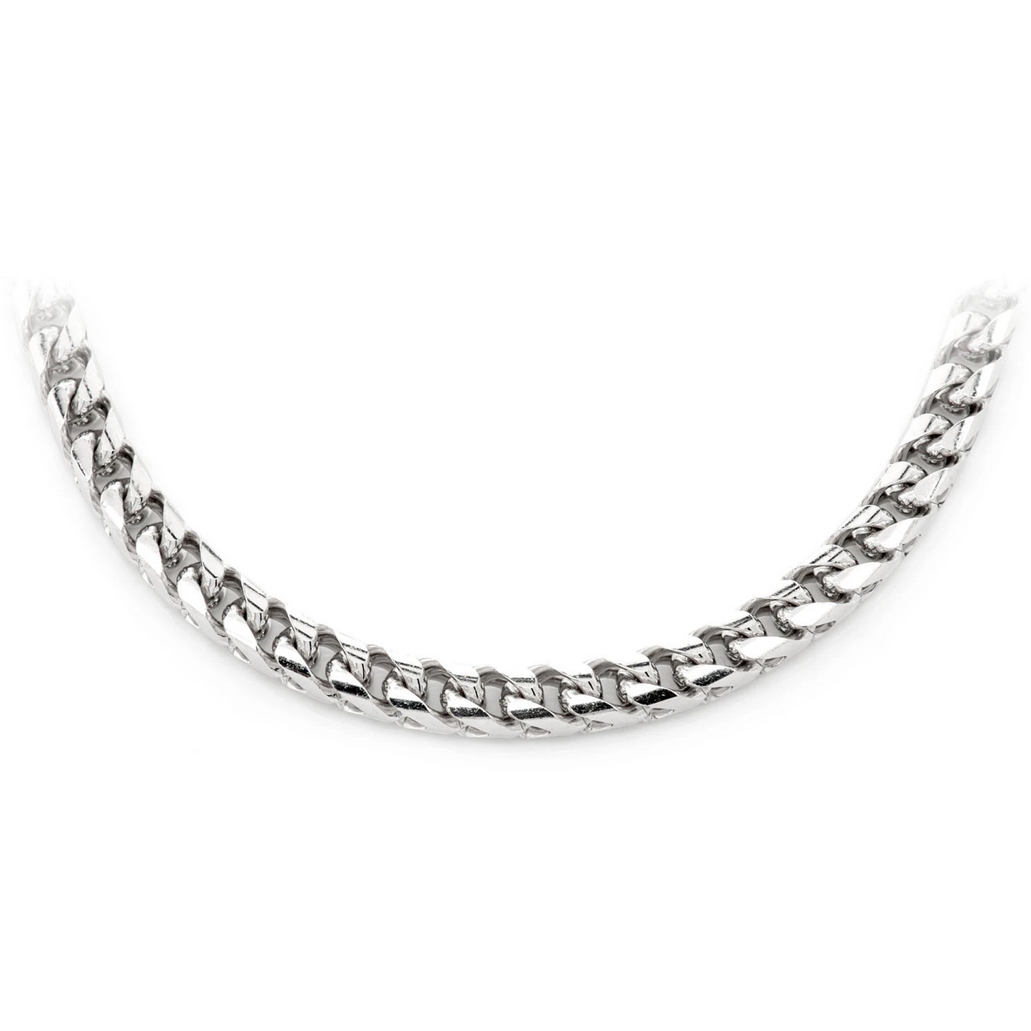Franco Gold Chain in 14K white gold, 5mm width, front view