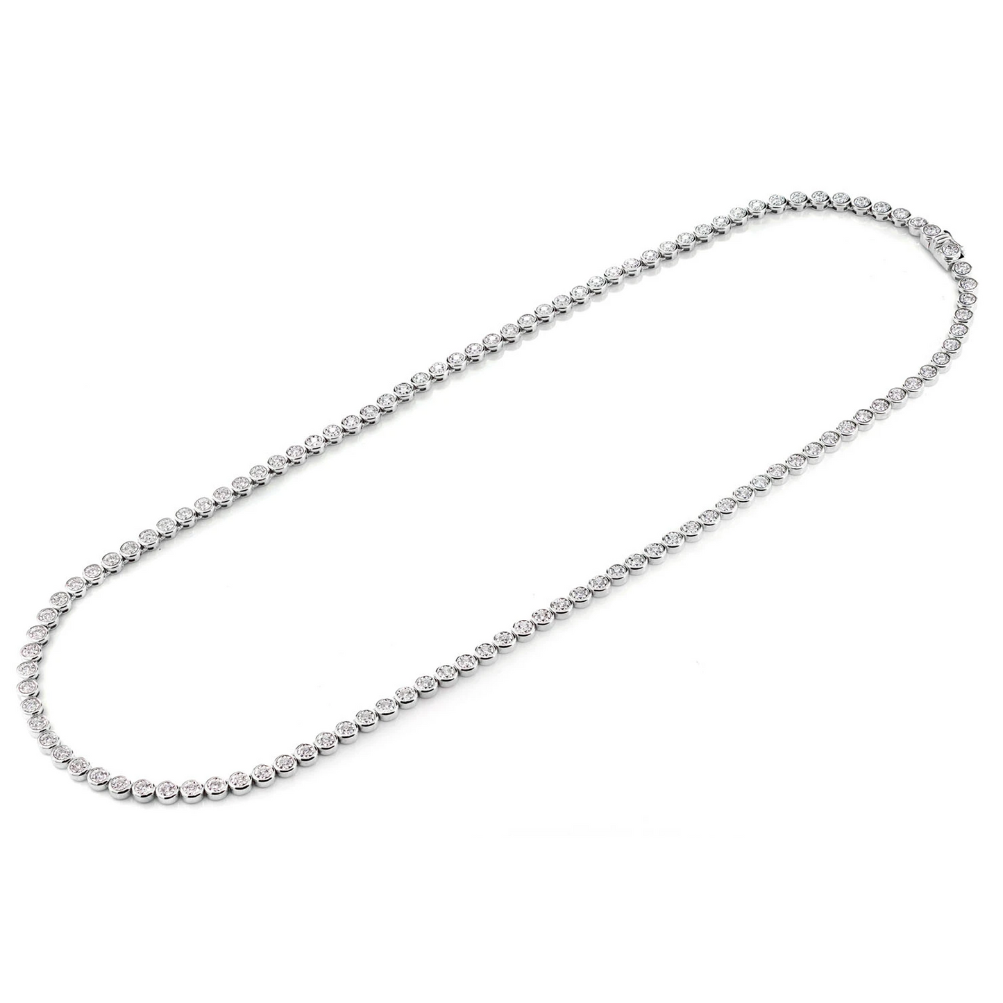 Bezel Miracle Set Diamond Tennis Necklace