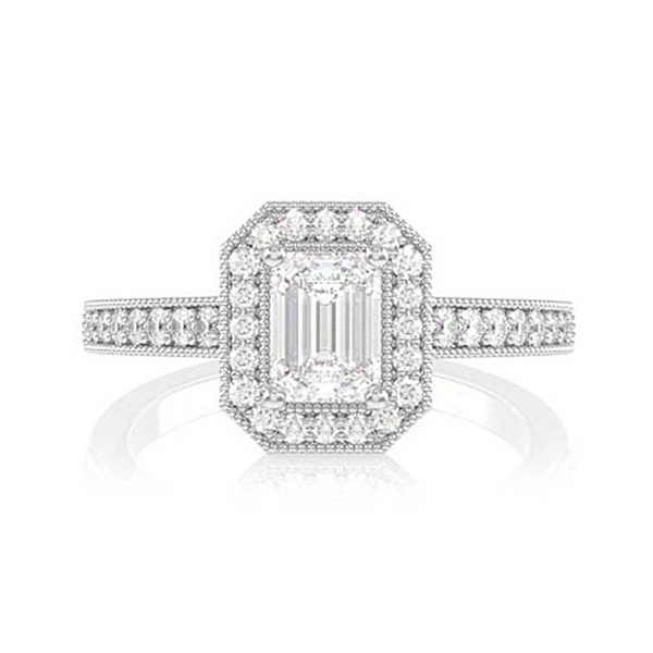 Radiant Halo Engagement Ring