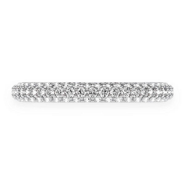 Thin Three Row Pavé Diamond Ring