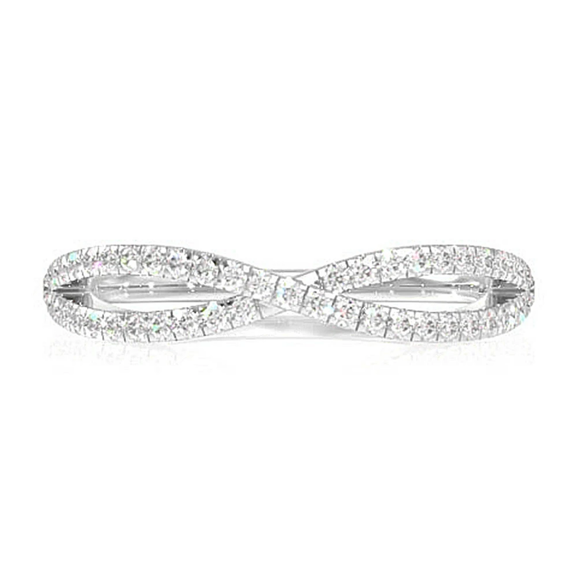 Infinity Crossover Ring in 14K white gold, front view