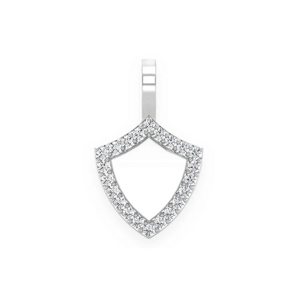 Engravable Shield Diamond Pendant