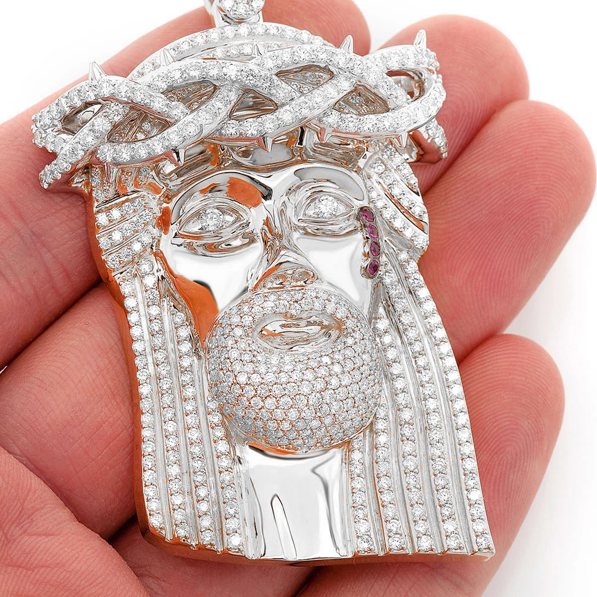 Heritage Jesus Piece in 14K white gold, Statement | 9.25ctw, alternate view