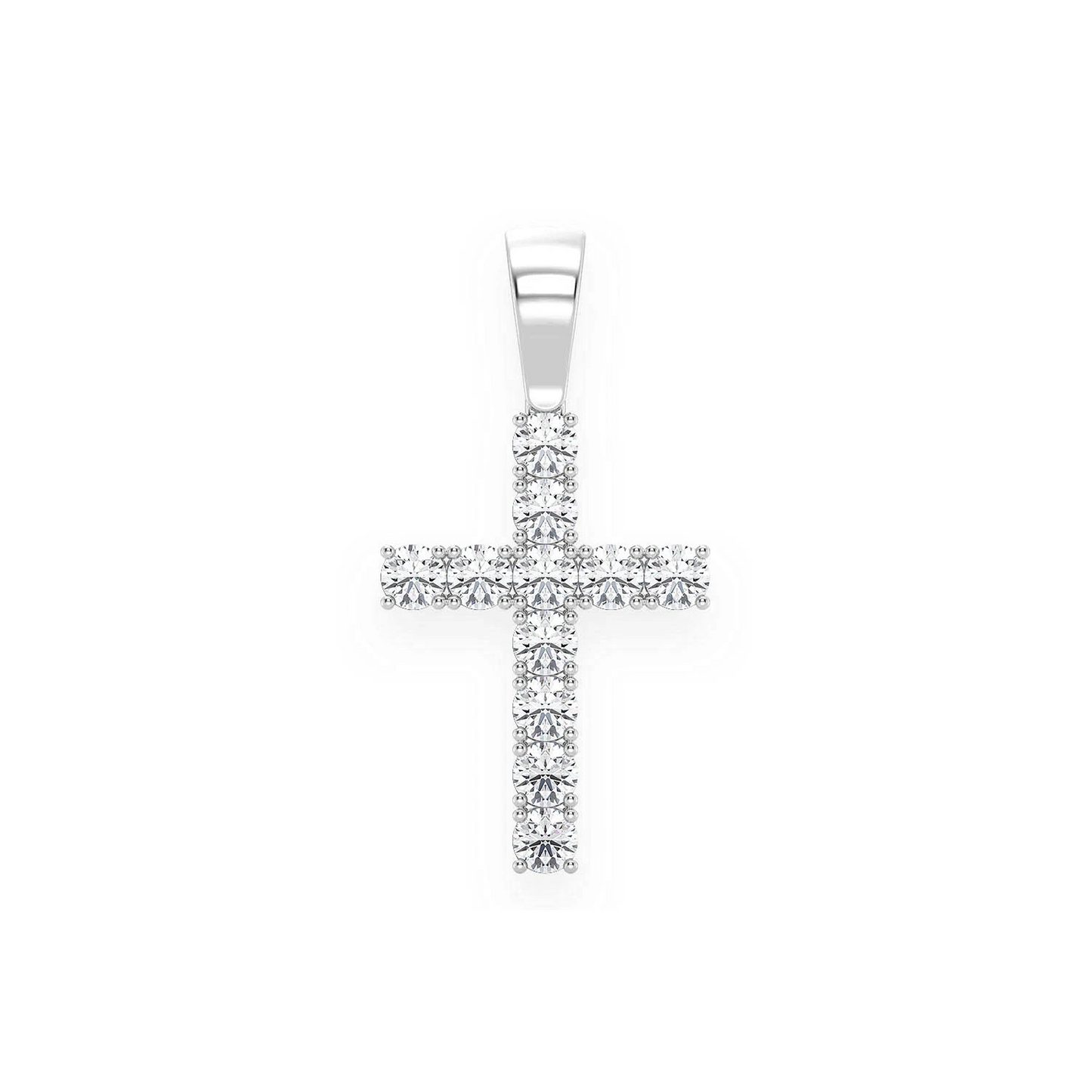 Signature Diamond Cross in 14K white gold, Extra Large / 3.75 ctw, front view