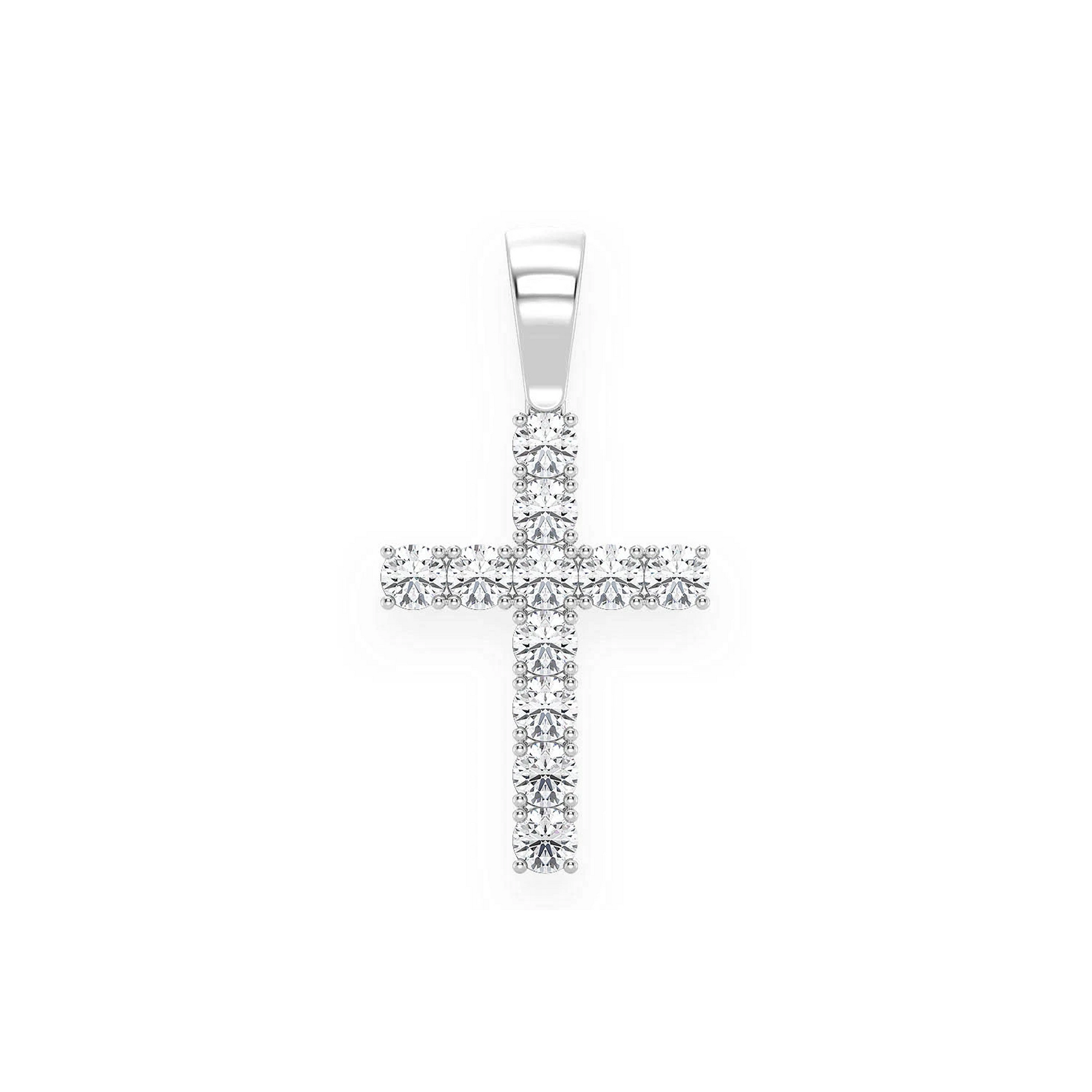 Signature Diamond Cross in 14K white gold, Extra Large / 3.75 ctw, front view