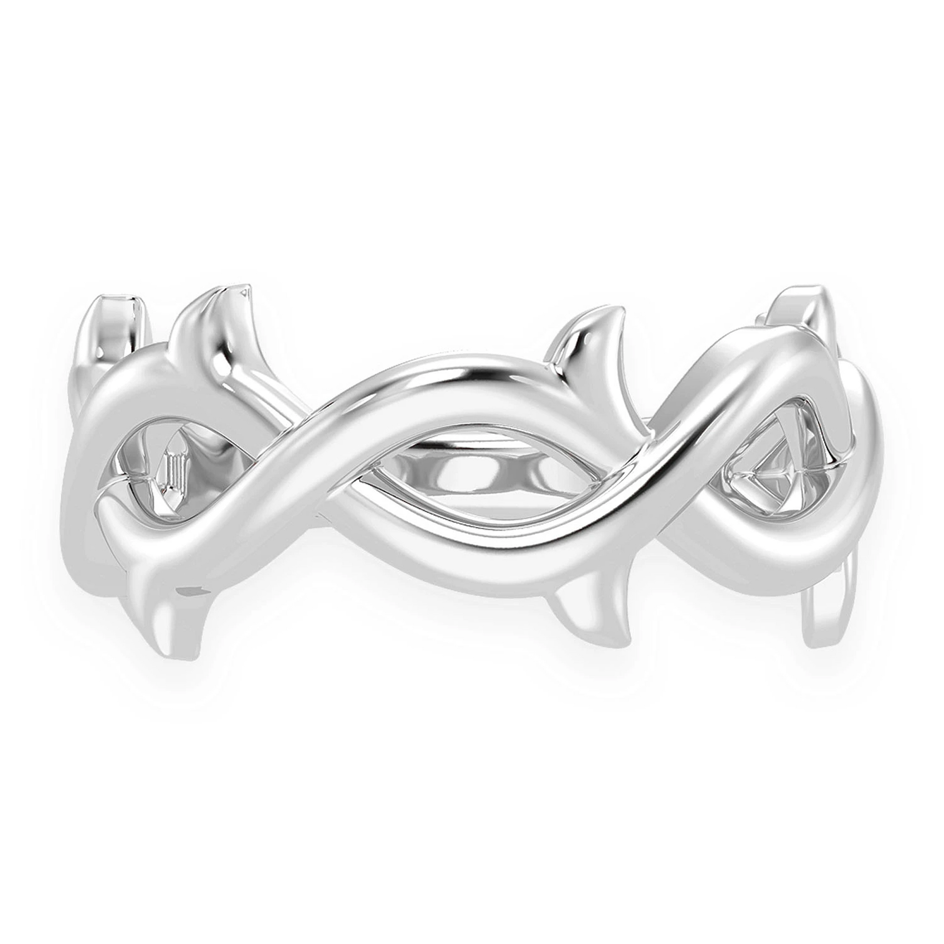 Thorn Ring in 14K white gold, front view