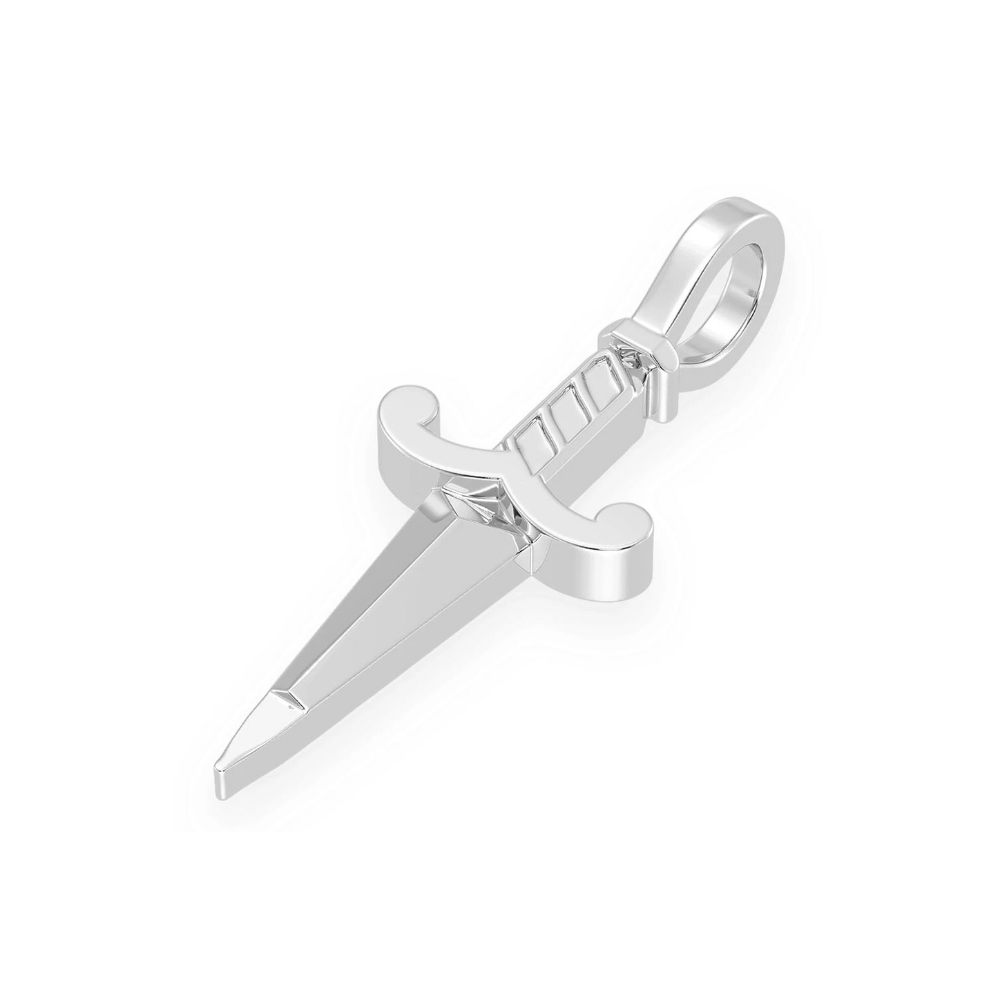 Dagger Pendant in 14K white gold, Pure | Solid Gold, detail view