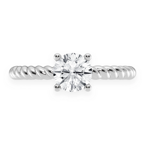 Classic Twist Band Solitaire Diamond Ring
