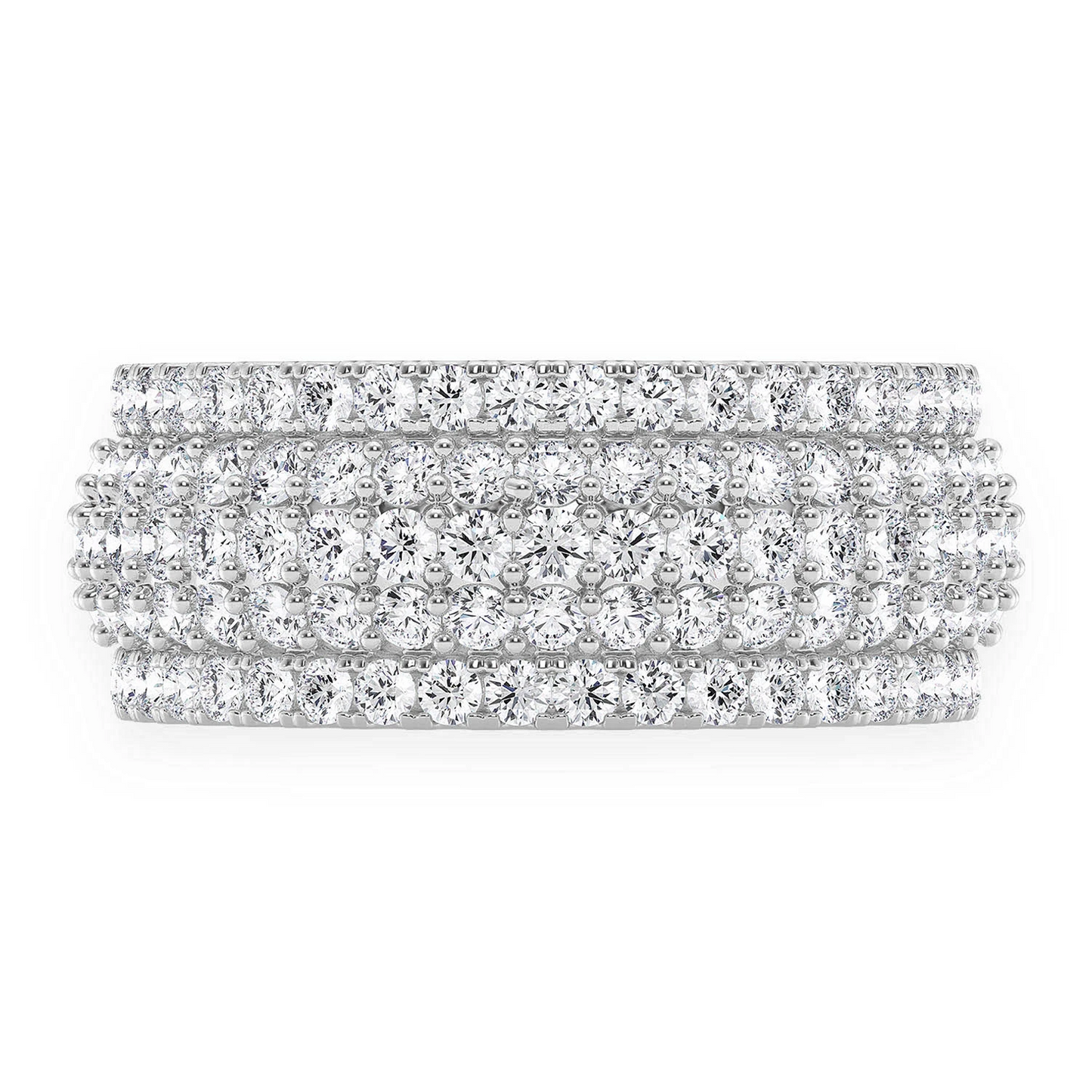Scallop Band Ring in 14K white gold, front view