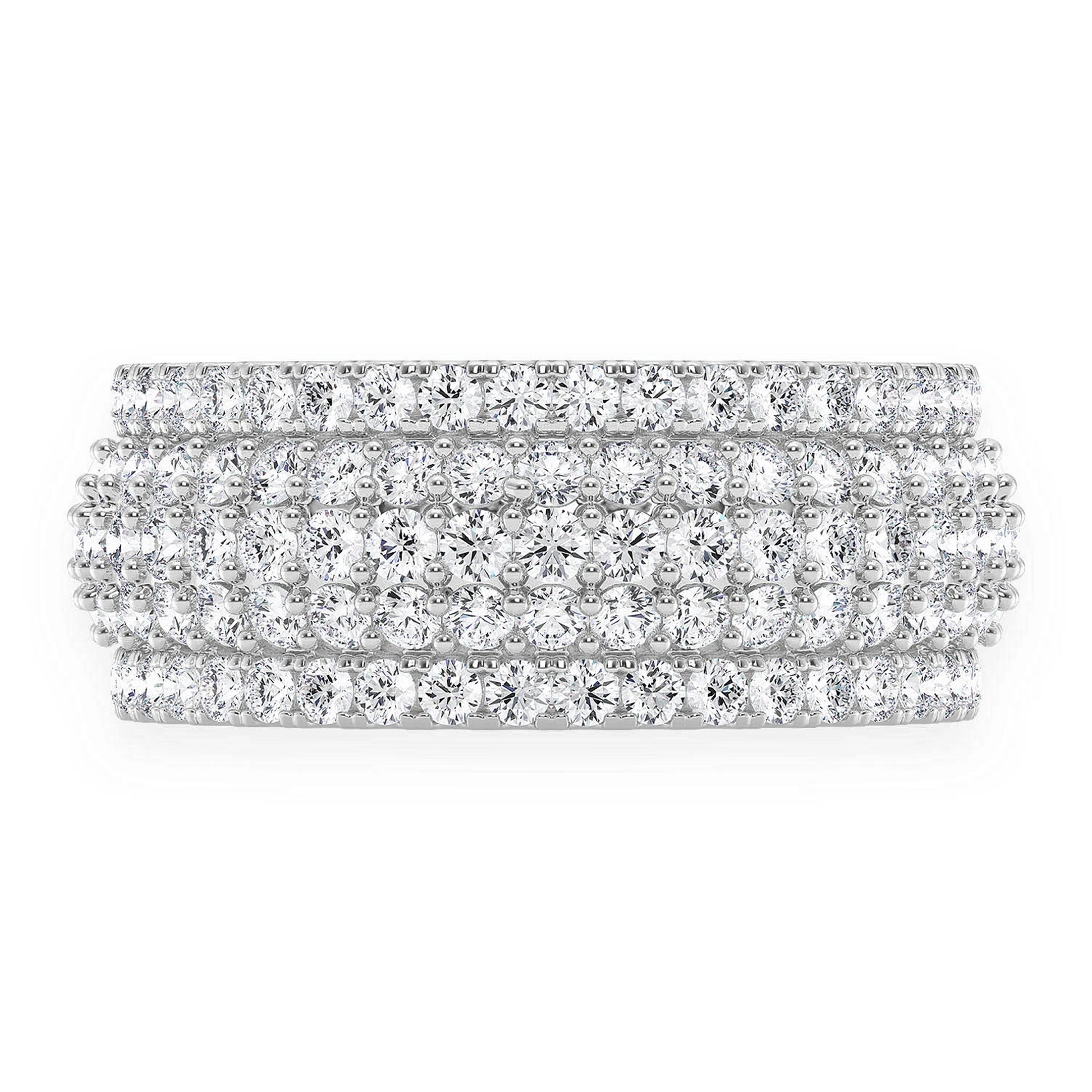 Scallop Band Ring in 14K white gold, front view