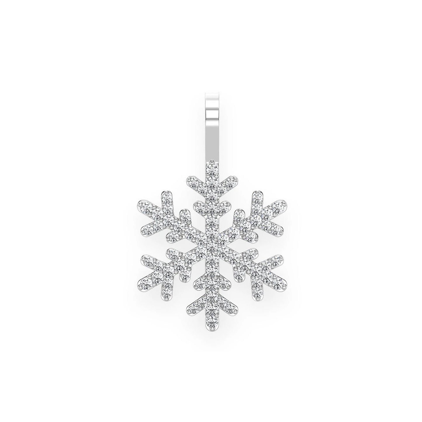 Snowflake Diamond Pendant in 14K white gold, front view