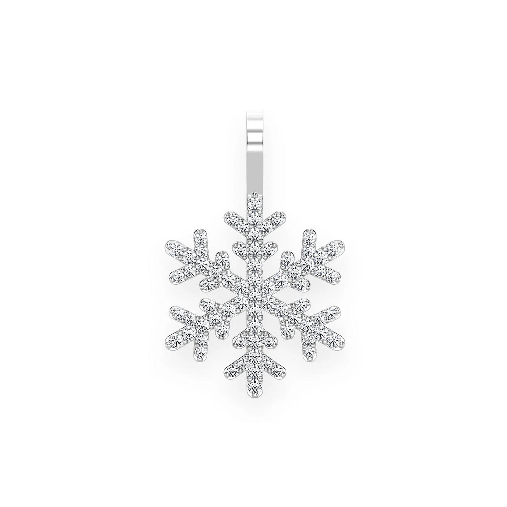 Snowflake Diamond Pendant in 14K white gold, front view