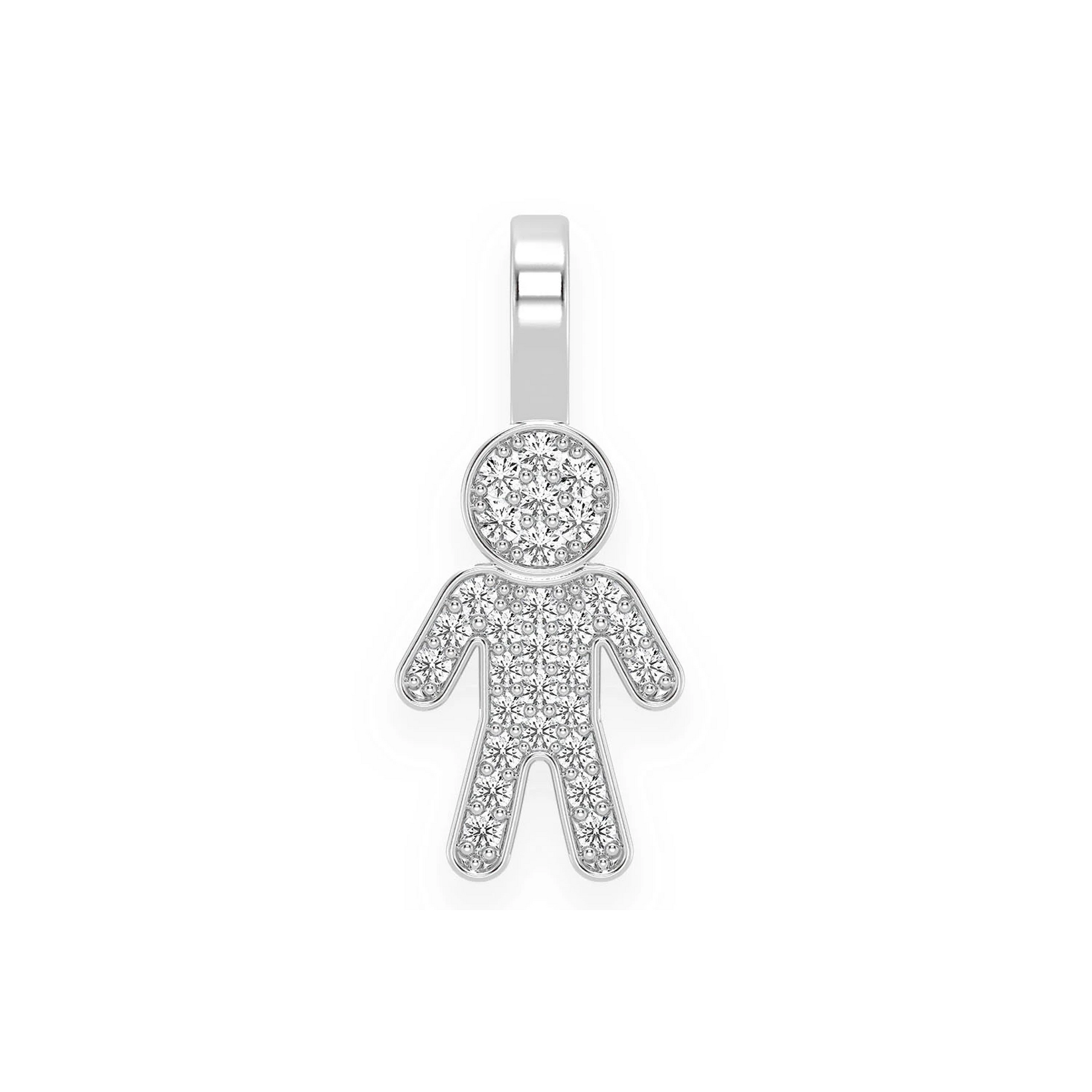 Boy Diamond Pendant in 14K white gold, front view