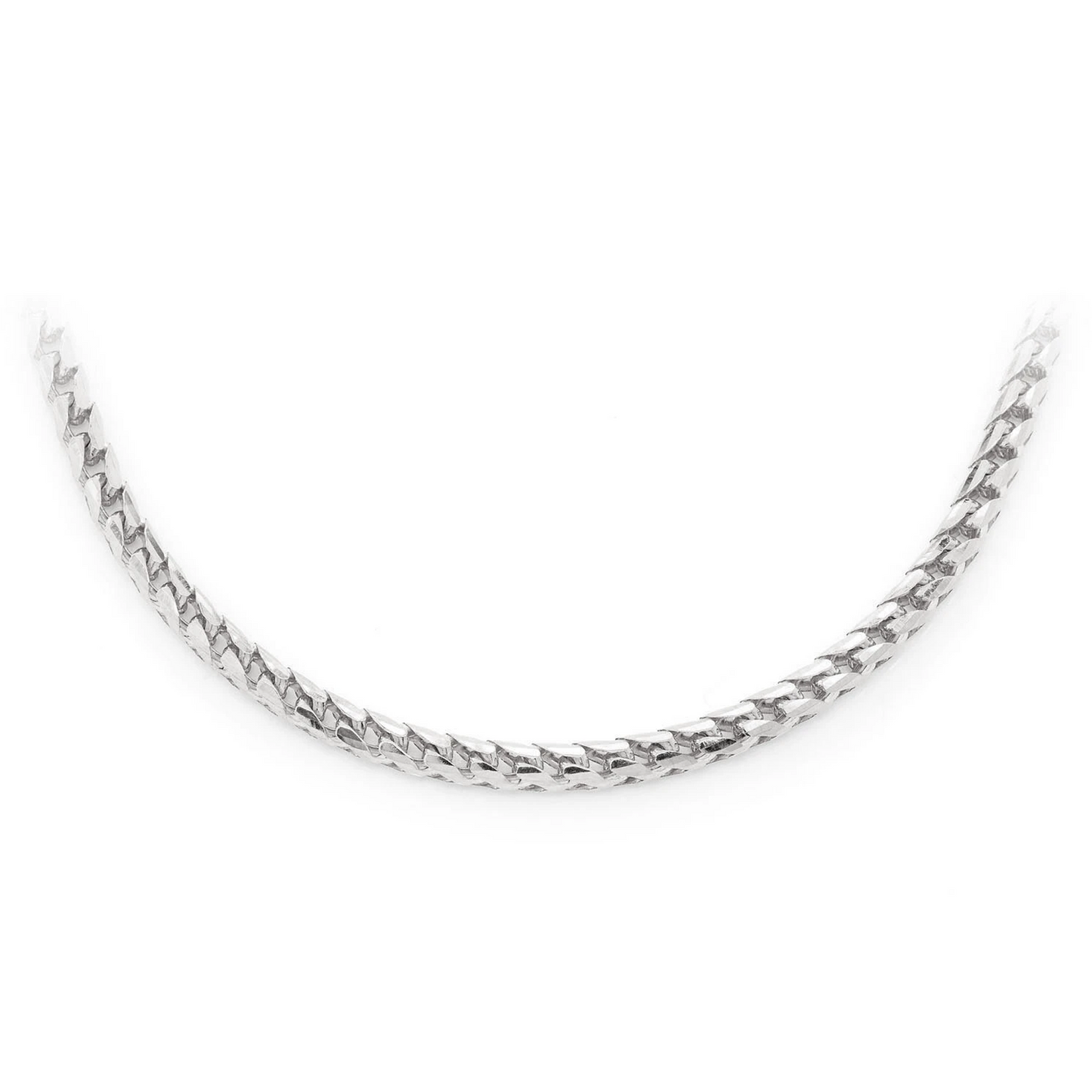 Franco Gold Chain in 14K white gold, 3.5mm width, front view