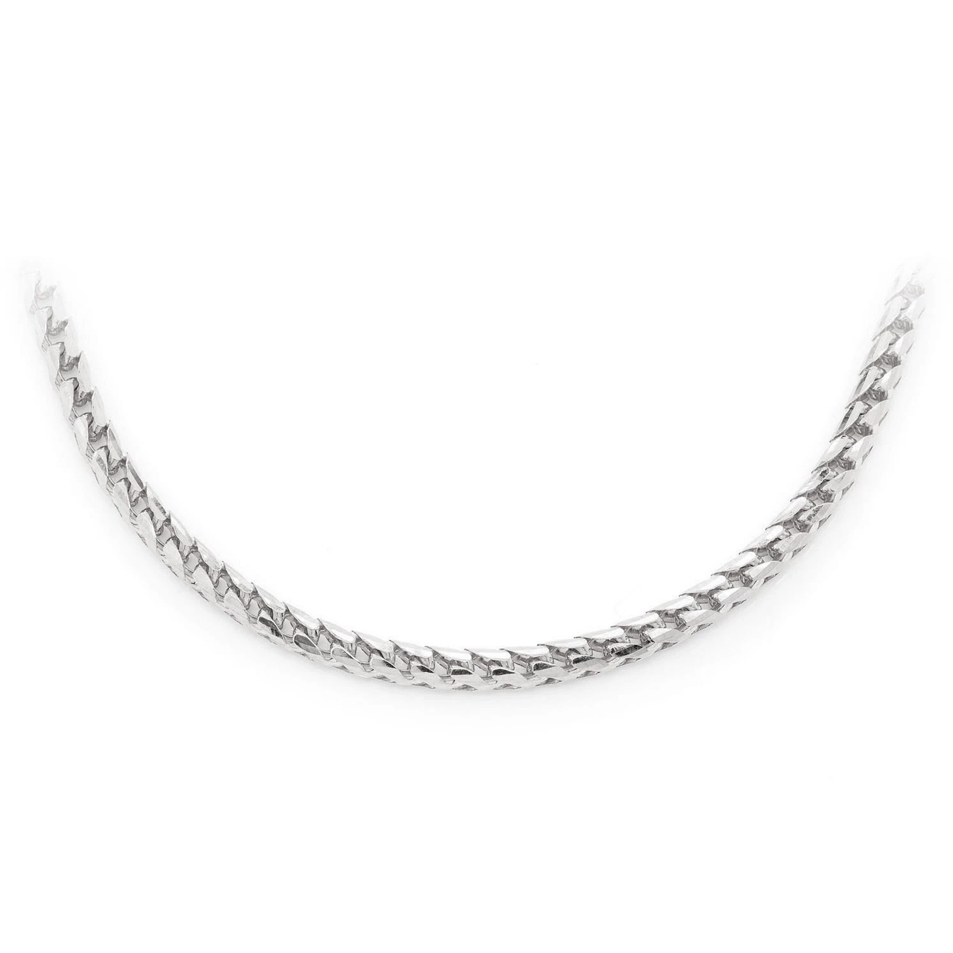 Franco Gold Chain in 14K white gold, 3.5mm width, front view