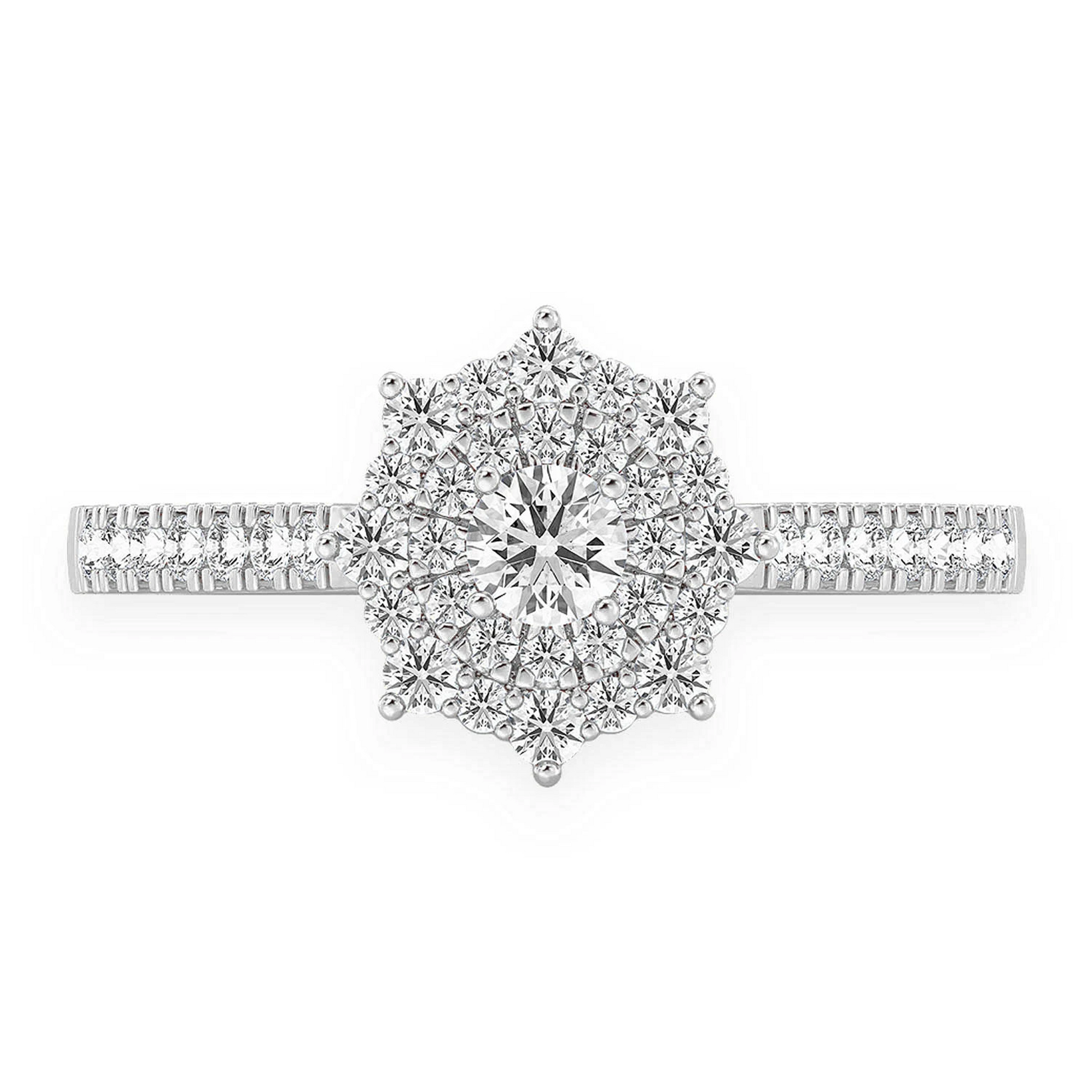 Single Band Diamond Engagement Ring in 14K white gold, front view