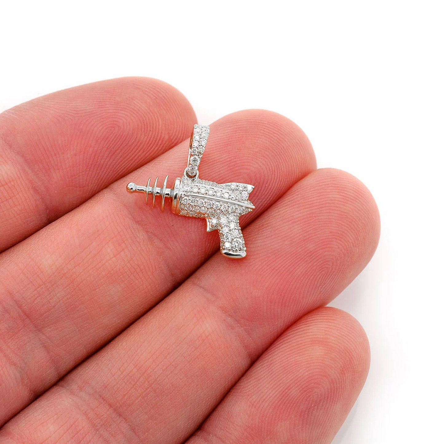 Raygun Diamond Pendant in 14K white gold, alternate view
