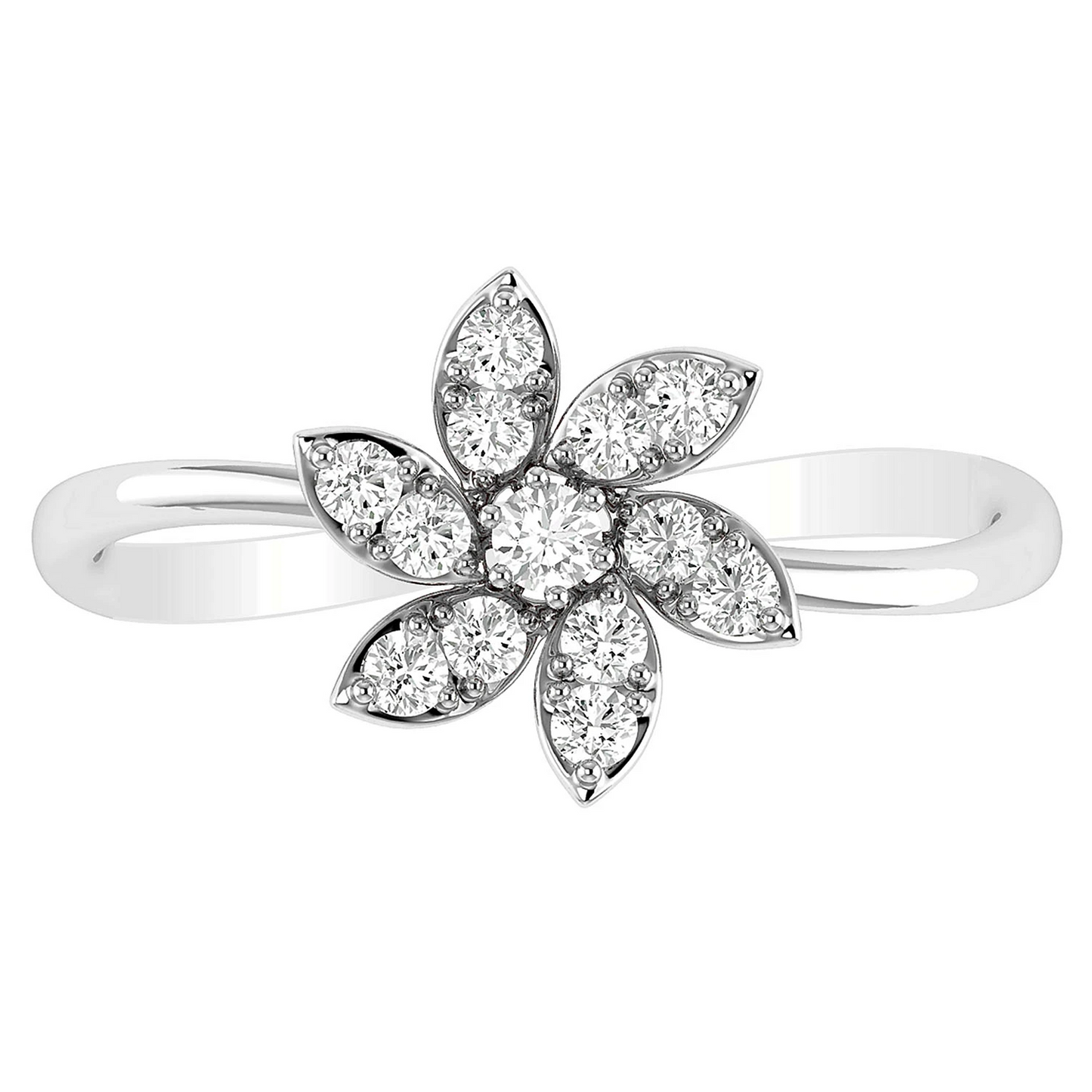 Blossom Diamond Ring in 14K white gold, front view