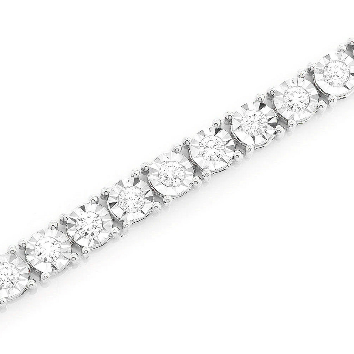 Miracle Diamond Tennis Bracelet in 14K white gold, 12pt / 4.15ctw, detail view