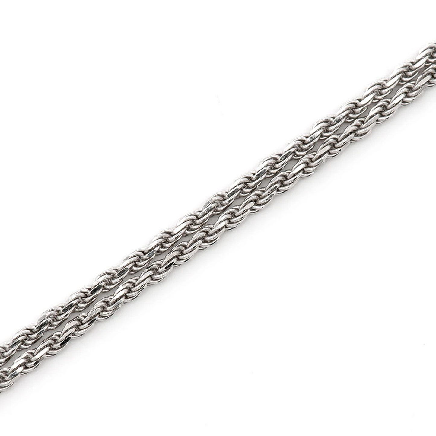 Rope Gold Chain in 14K white gold, 1.5mm width, detail view