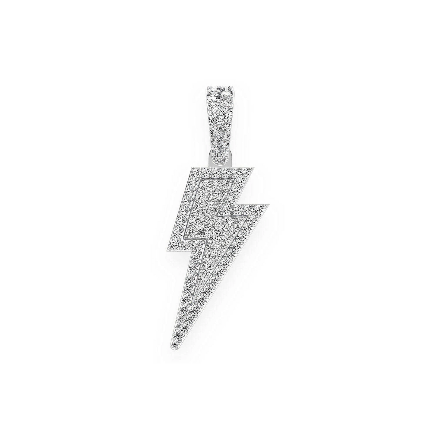 Super Lightning Pendant in 14K white gold, Large | 1.25ctw, front view
