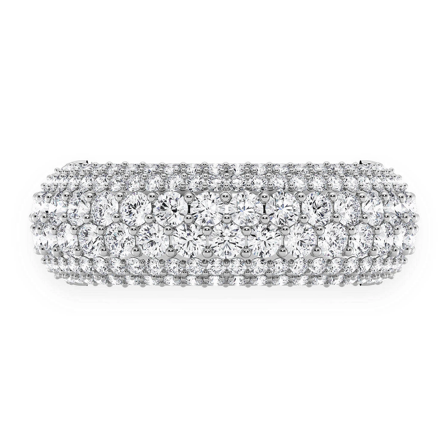 Bubbly Band Ring in 14K white gold, front view