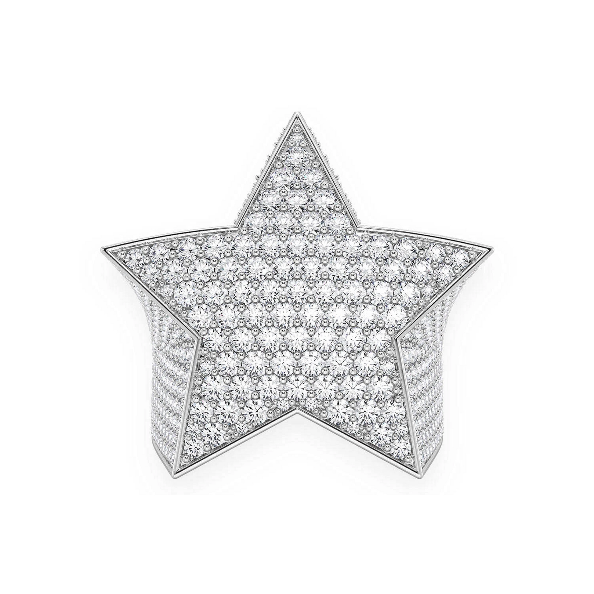 Super Star Diamond Ring in 14K white gold, front view