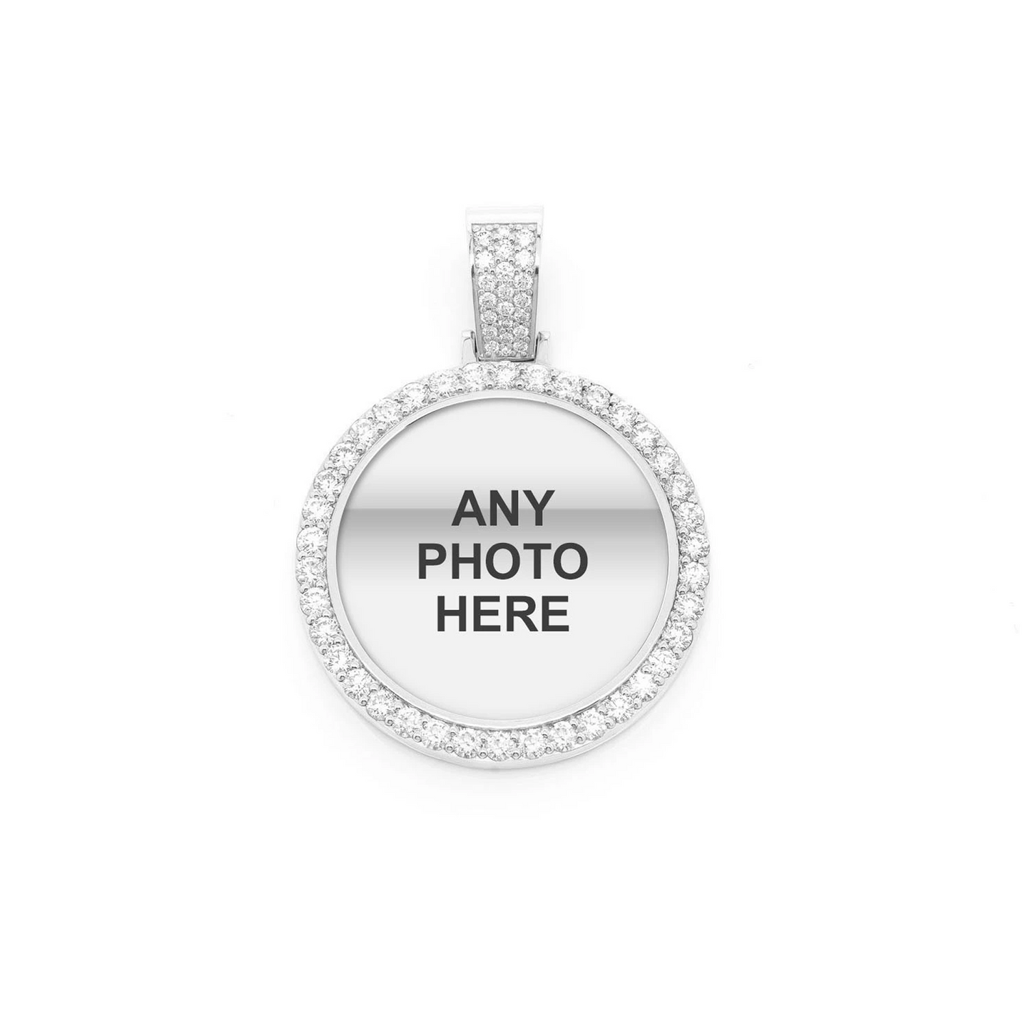 Picture Memory Diamond Pendant in 14K white gold, 3.50ctw, front view
