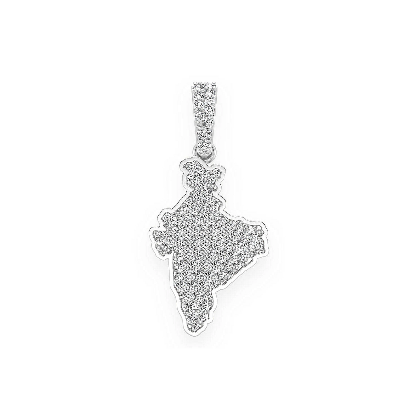 India Diamond Pendant in 14K white gold, front view