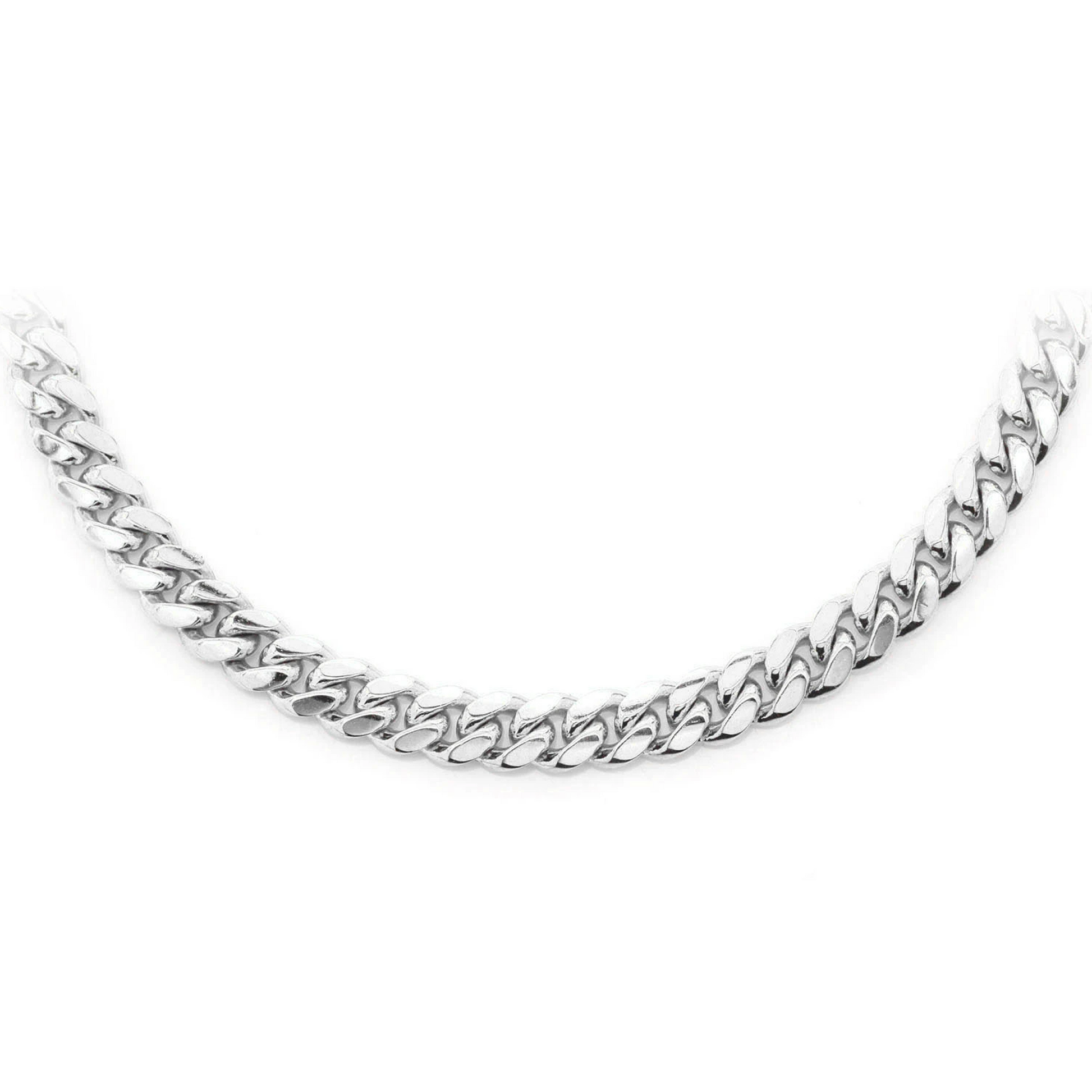 Miami Cuban Gold Chain in 14K white gold, 5mm width, front view