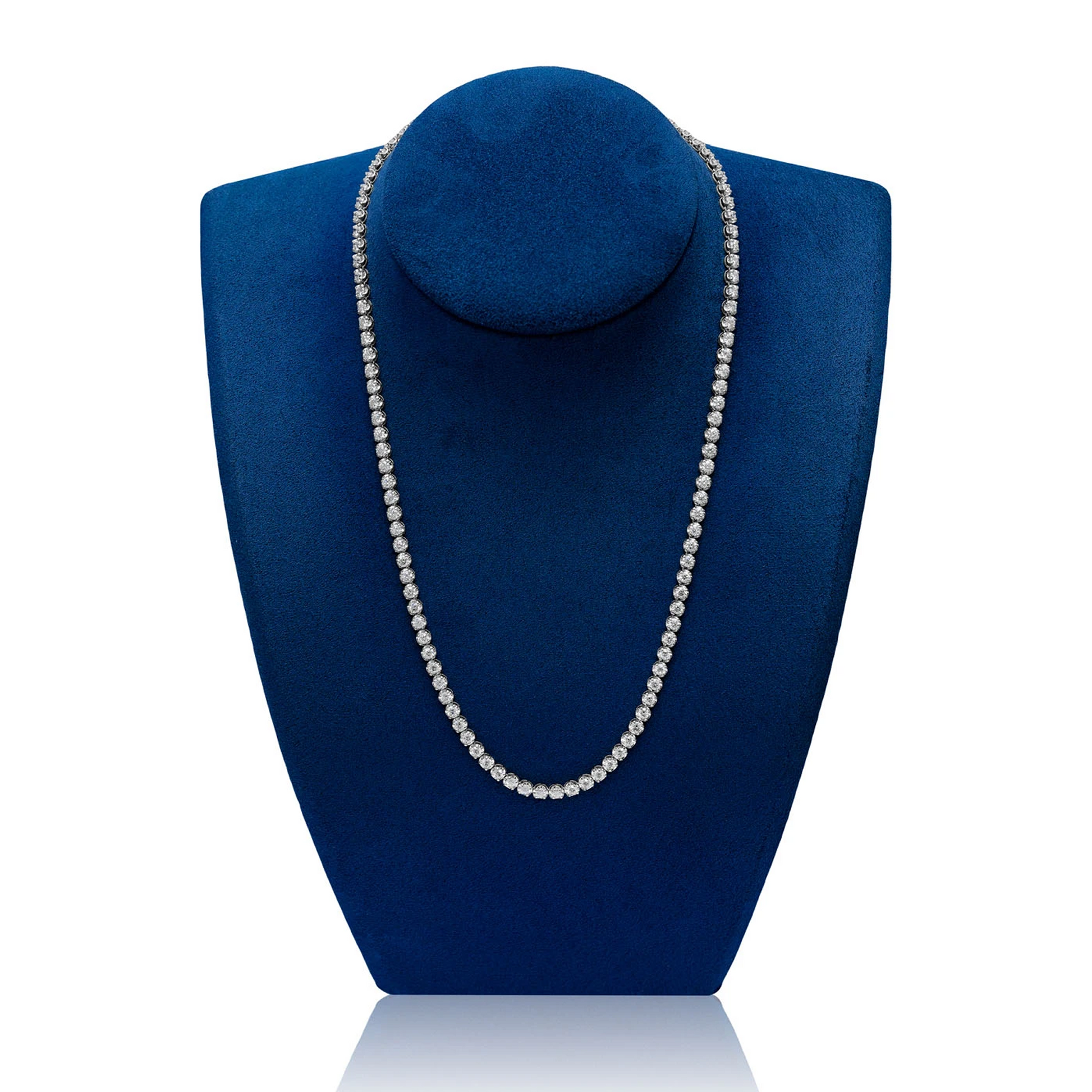 Crown Diamond Tennis Necklace in 14K white gold, 12pt / 14.00ctw, alternate view