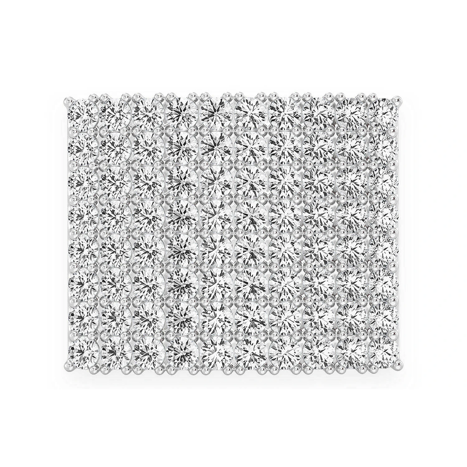 Square Signet Diamond Ring in 14K white gold, angled view