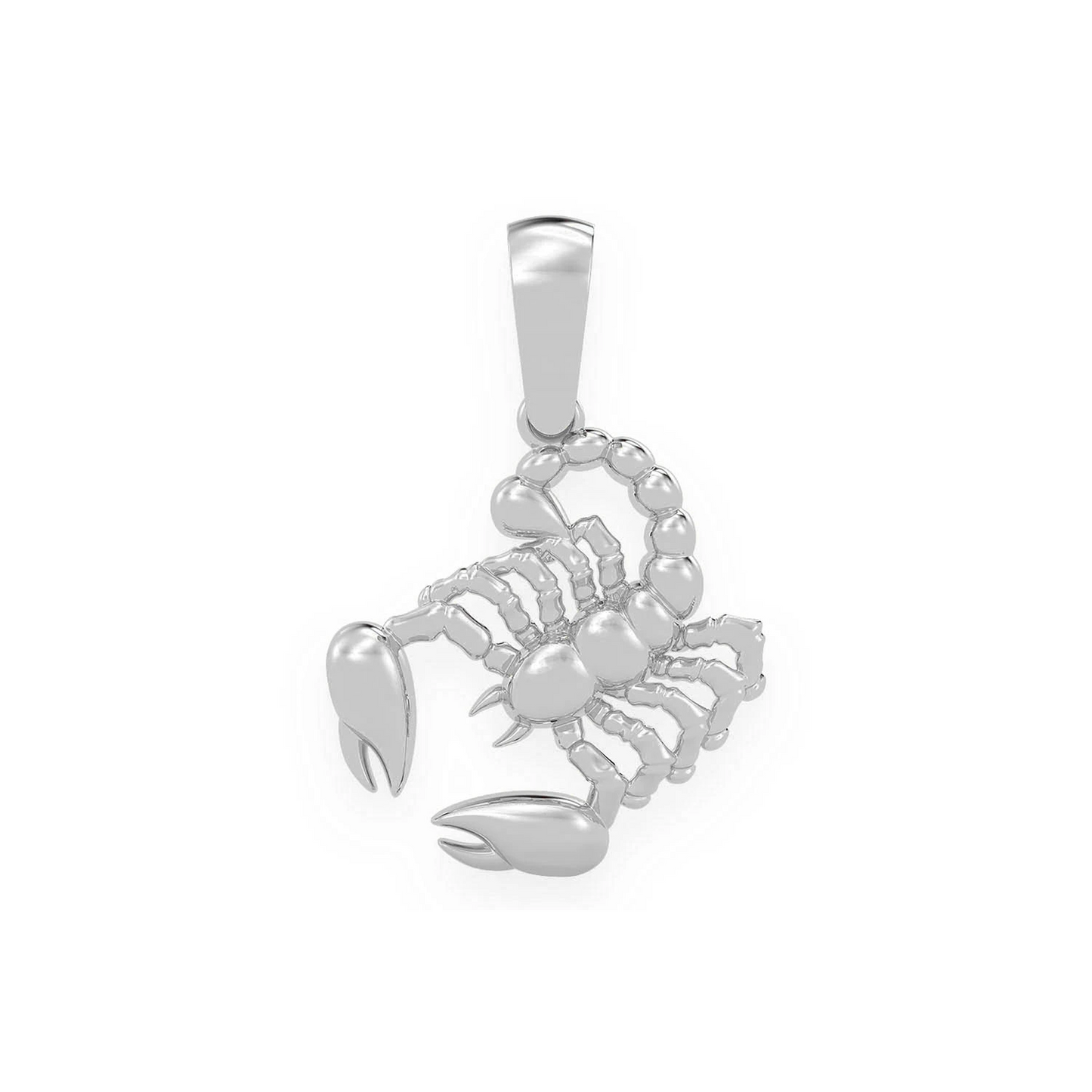 Scorpion Diamond Pendant in 14K white gold, front view