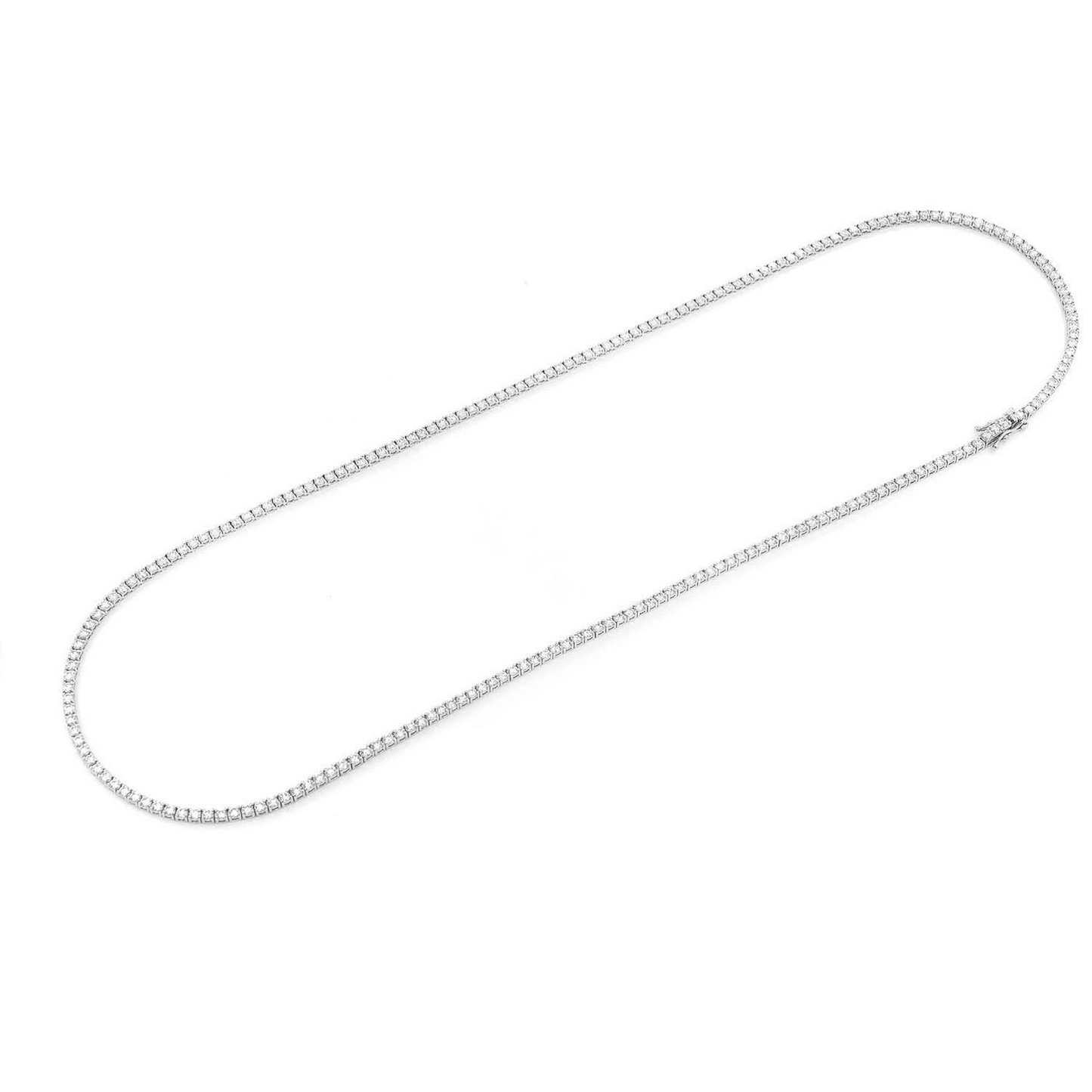 Prong Diamond Tennis Necklace in 14K white gold, 6pt / 10.50ctw, alternate view